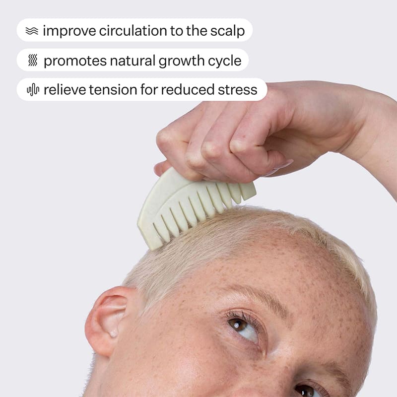 Act+Acre Scalp Gua Sha Tool for Hair Growth & Relaxation - Natural Jade Massager for Scalp Care & Stress Relief - Perfect for At-Home Spa & Self-Care Routine
