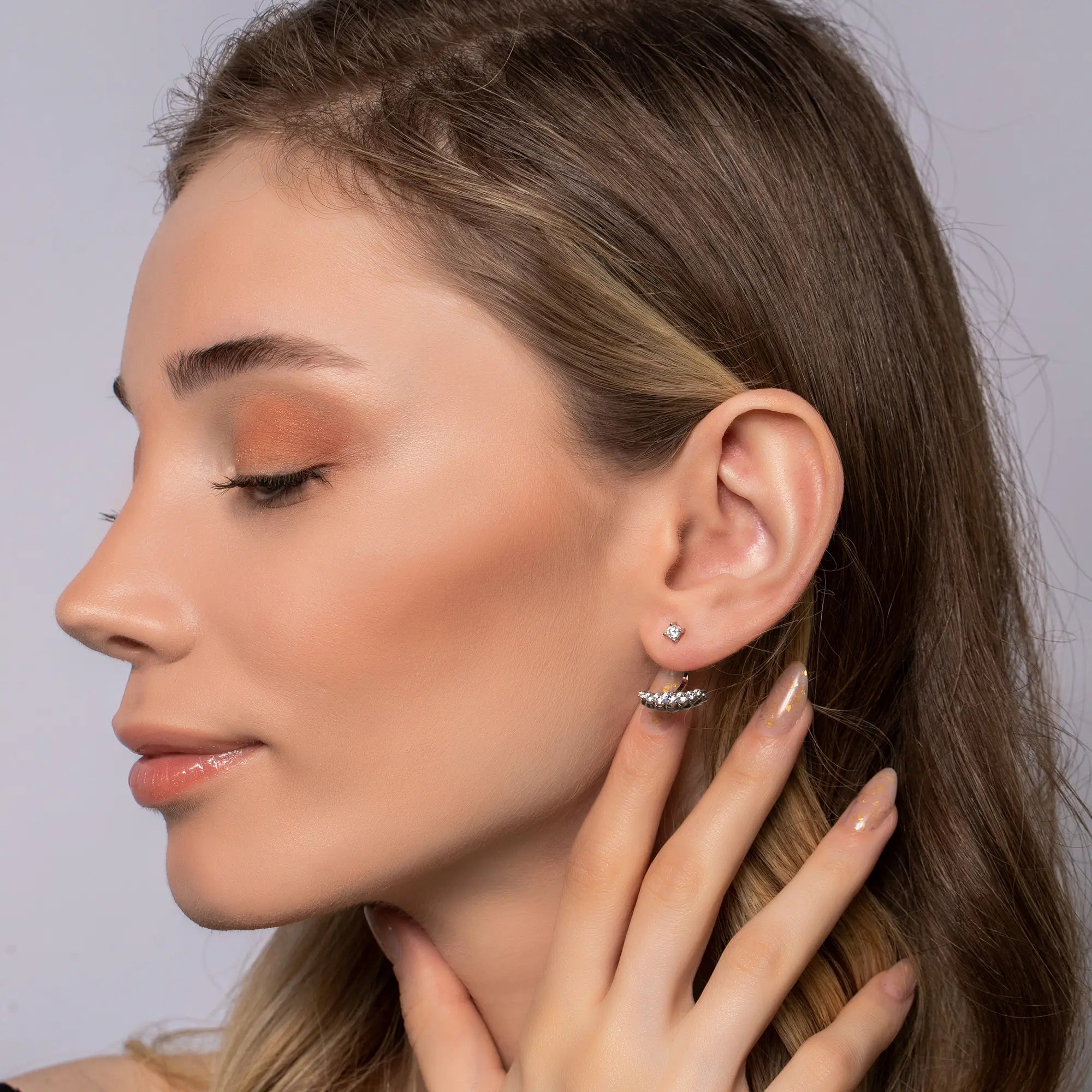 British Style Ear Jacket Earrings for Women - Elegant & Trendy Stud Back Earrings for Parties, Weddings & Everyday Wear