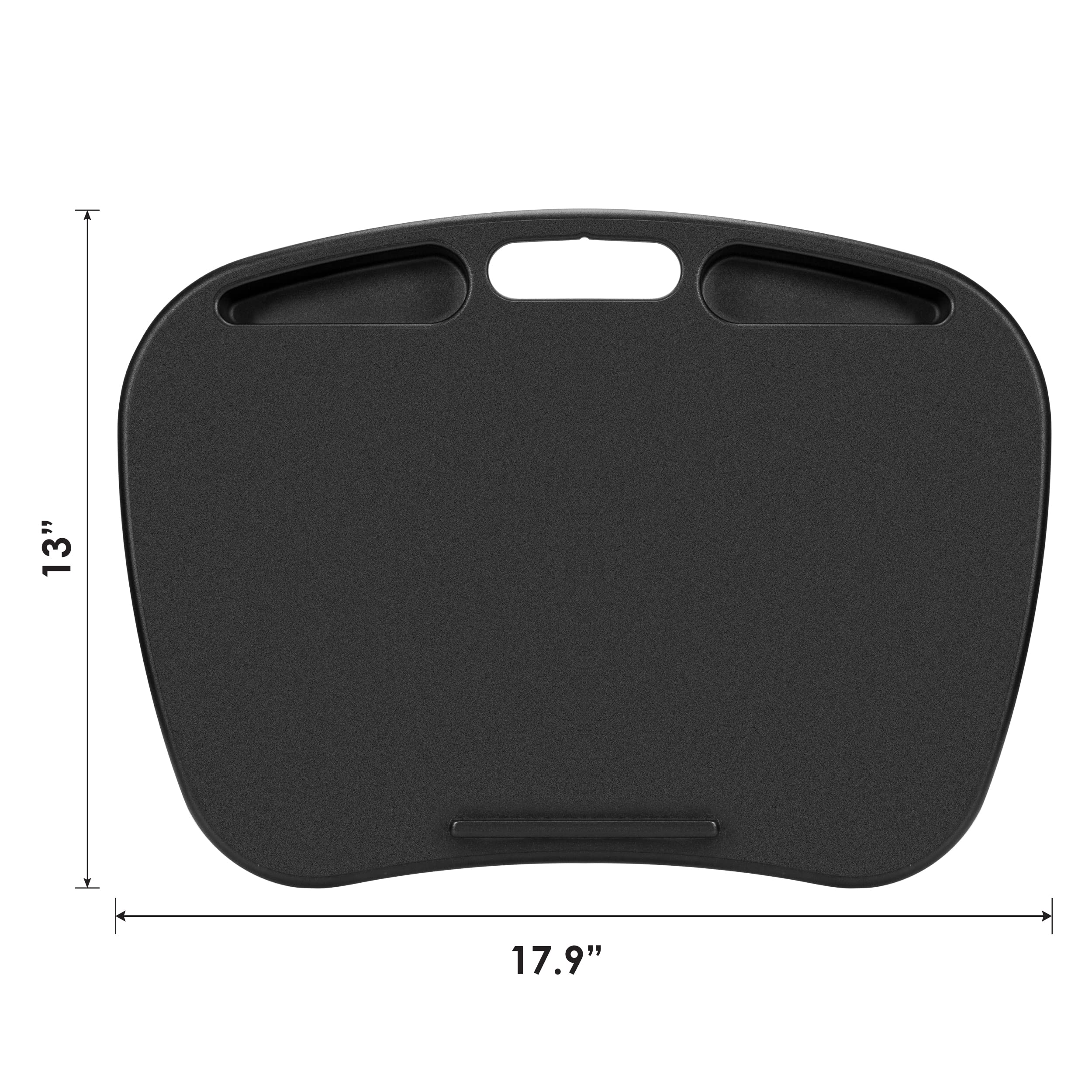 LAPGEAR MyDesk Lap Desk with Device Ledge & Phone Holder - Black - Fits 15.6 Inch Laptops - 12 Pack - Model 44008 - Portable Workstation for Home Office, Bed, Couch & Travel Use