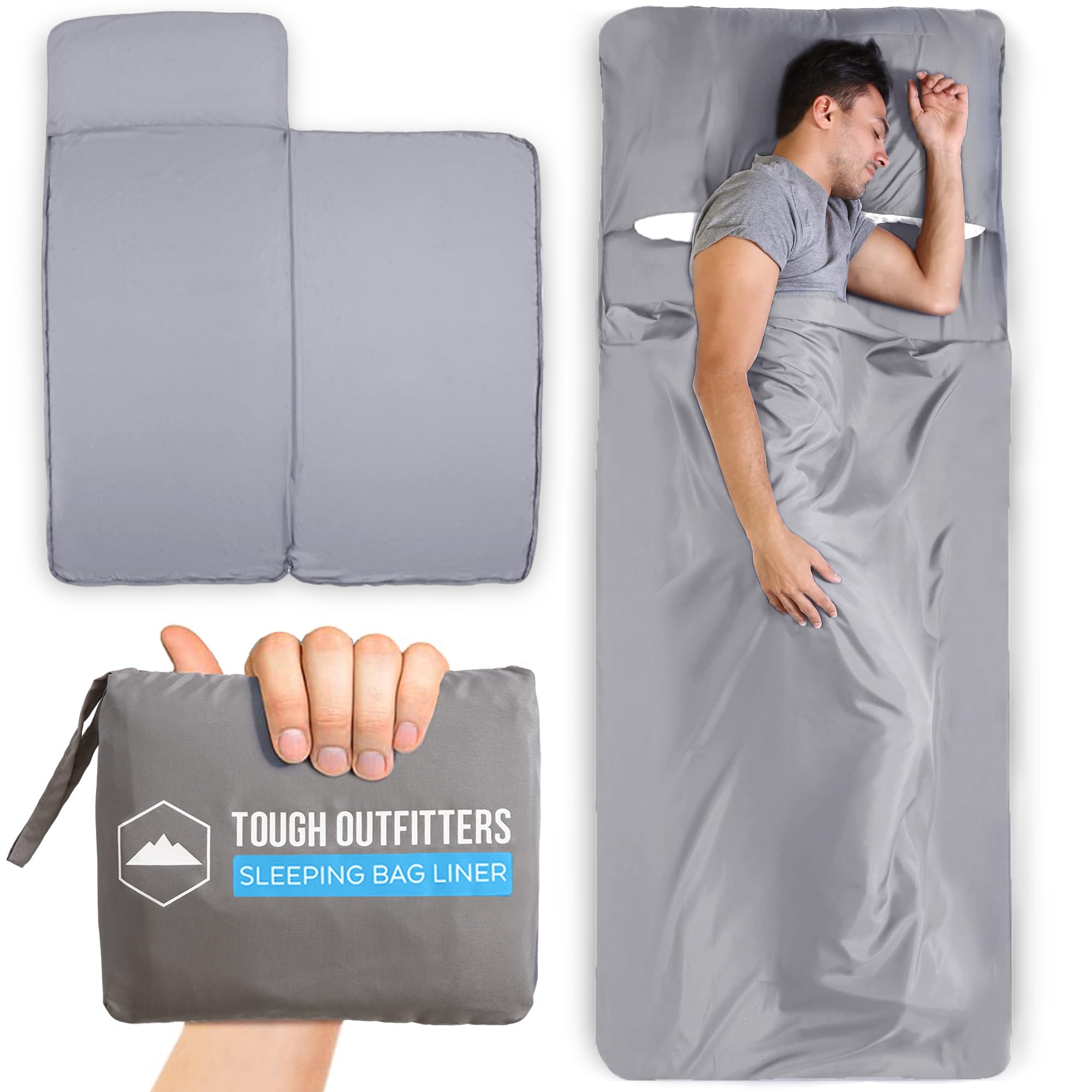 Best Adult Sleeping Bag Liner for Travel & Camping - Lightweight Sleep Sack for Hotels & Cold Weather - Perfect for Backpacking, Hiking, and Outdoor Adventures