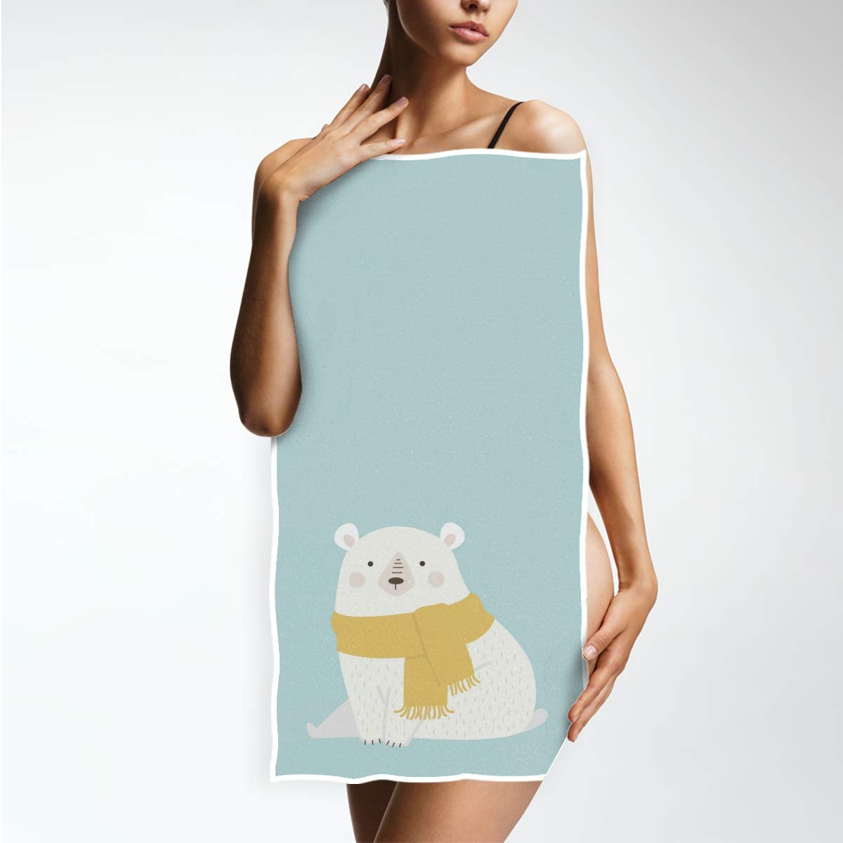 Blueangle Cute Polar Bear Hand Towels - Super Soft & Highly Absorbent 15x30 Inch Bath Towel for Bathroom, Spa, Gym, Yoga | Perfect as Home Decor, Guest Towels & Gift Idea