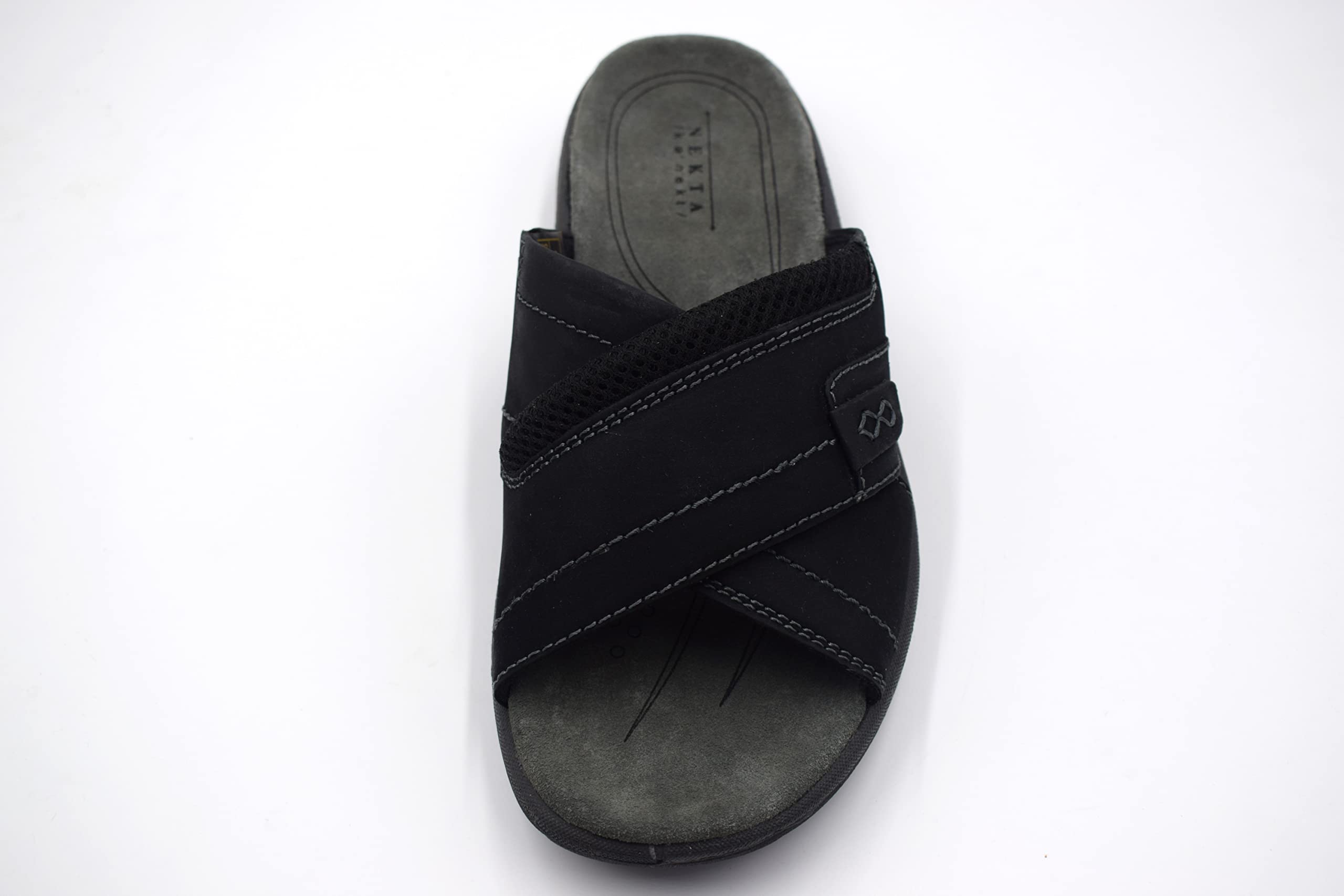 NEKTA Men's Casual Leather Sandals - Comfortable Outdoor Slide Sandals for Walking & Beach - Fisherman Sandals for Summer, Travel & Relaxation