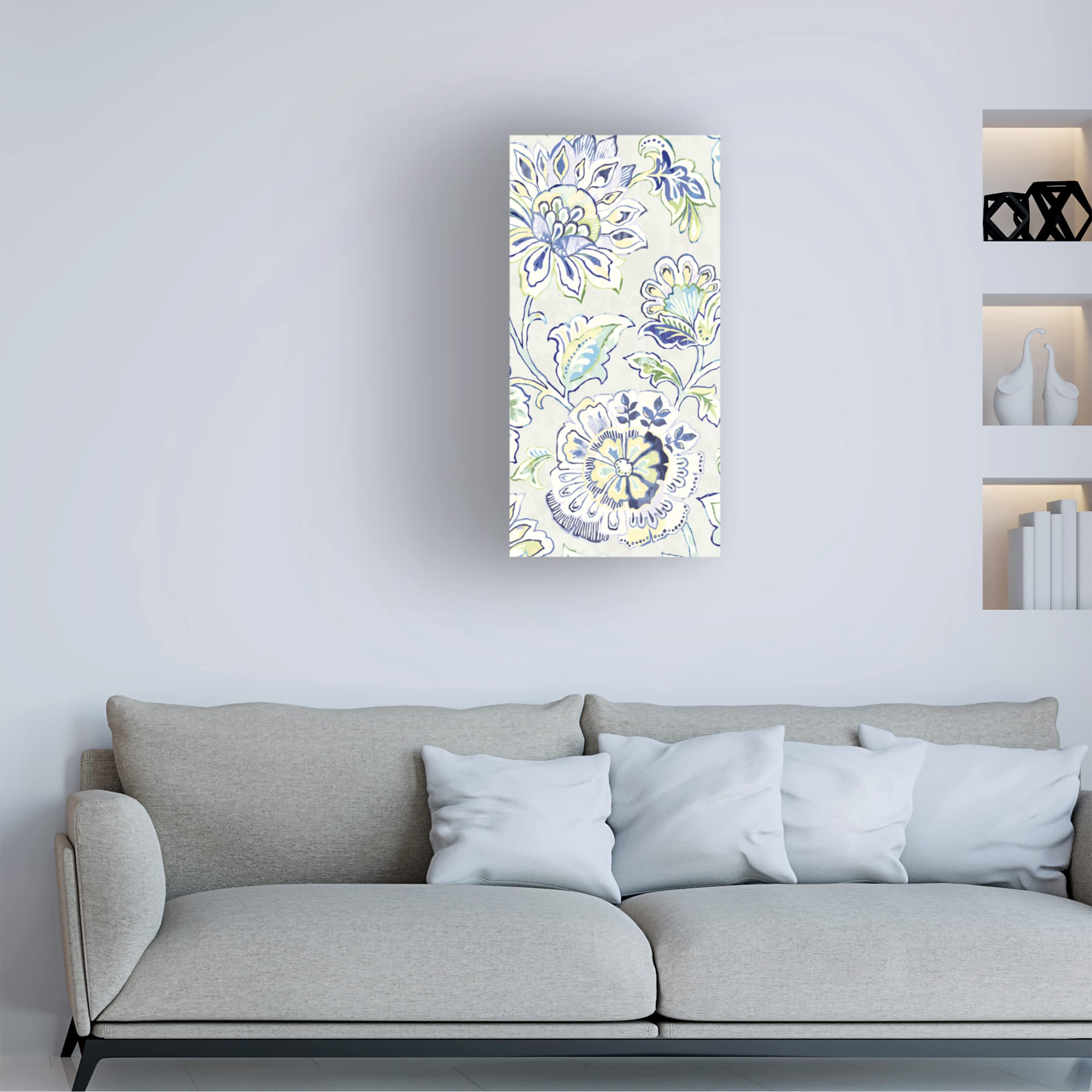 Trademark Fine Art 'Botanical Fern XI Blue' Canvas Wall Art Print by Wild Apple - Nature Inspired Home Decor for Living Room, Bedroom & Office