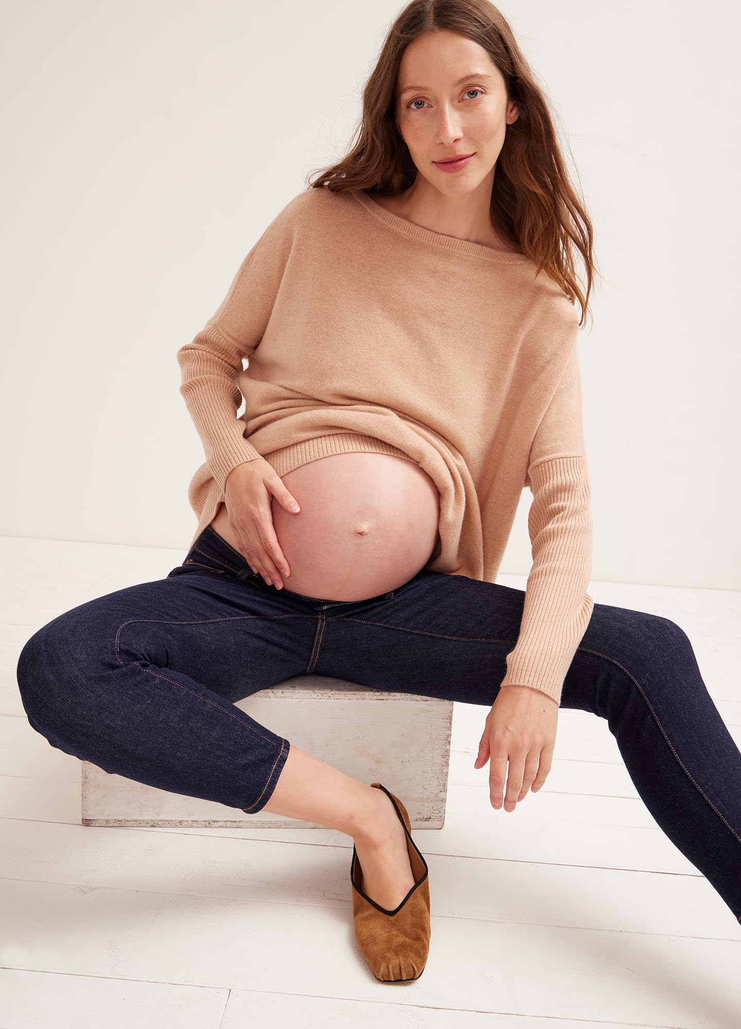 HATCH Slim Maternity Jeans - Stretchy Under Belly Pregnancy Pants with Recycled Cotton Denim - Comfortable & Adjustable for All Trimesters - Perfect for Work, Travel & Everyday Wear