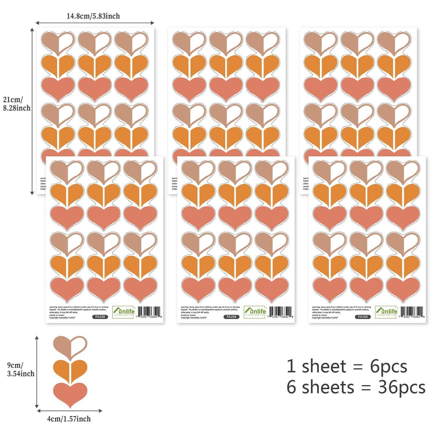 Boho Hearts Wall Decals - Self-Adhesive Vinyl Stickers for Home Decor, Nursery, Bedroom & Living Room | Express Your Unique Style with Removable Heart Wall Art