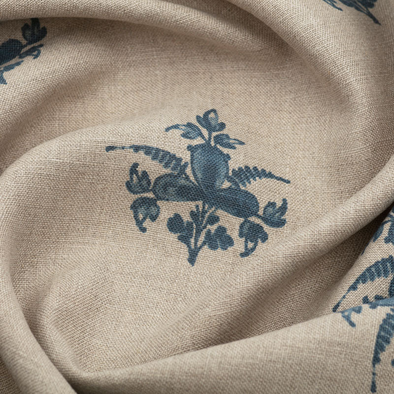 Premium Trifolium Clover Linen Duvet Cover Set - Midnight Blue & Natural - Luxury Bedding for Master Bedroom & Guest Room