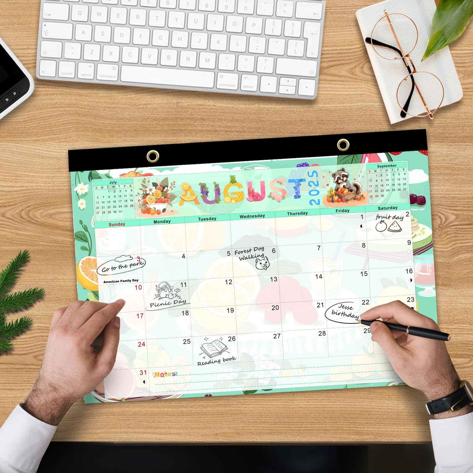 2025-2026 Large Desk Calendar with Anti-Bleed Pages & Clear Cover - 17
