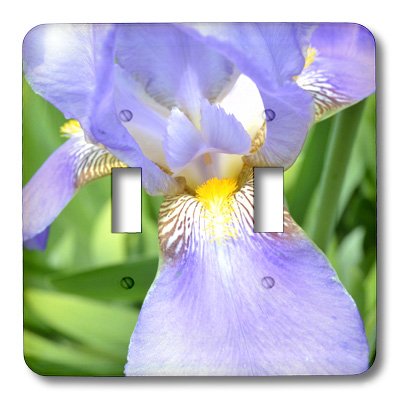3D Purple Iris Flower Double Toggle Switch - Decorative Wall Light Switch Cover for Home, Bedroom, Kitchen & Office Decor