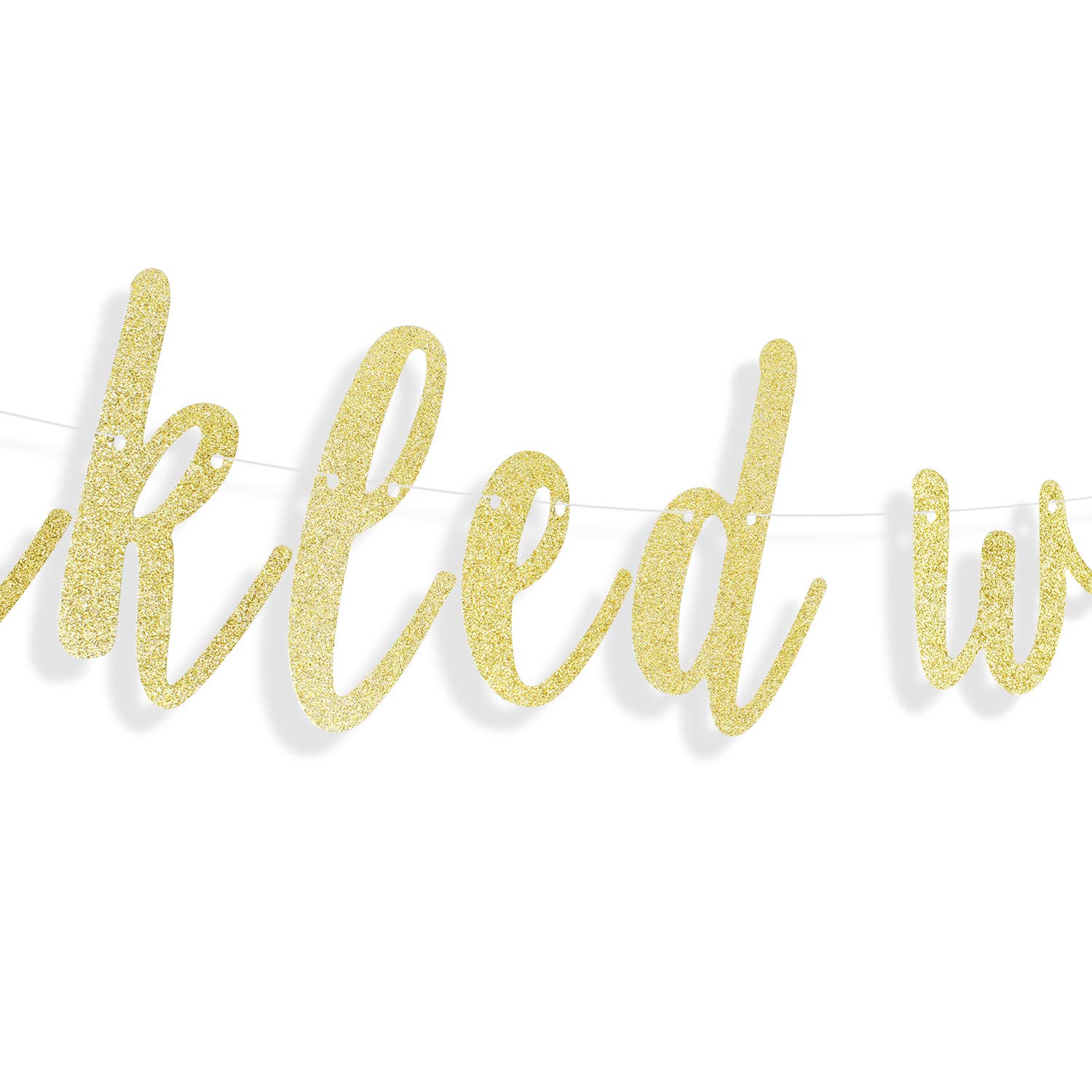 LINGTEER Gold Glitter Bunting Banner - Perfect for Baby Shower, Birthday & Gender Reveal Party Decorations | Sparkly Celebration Backdrop for Nursery, Wedding & Holiday Events