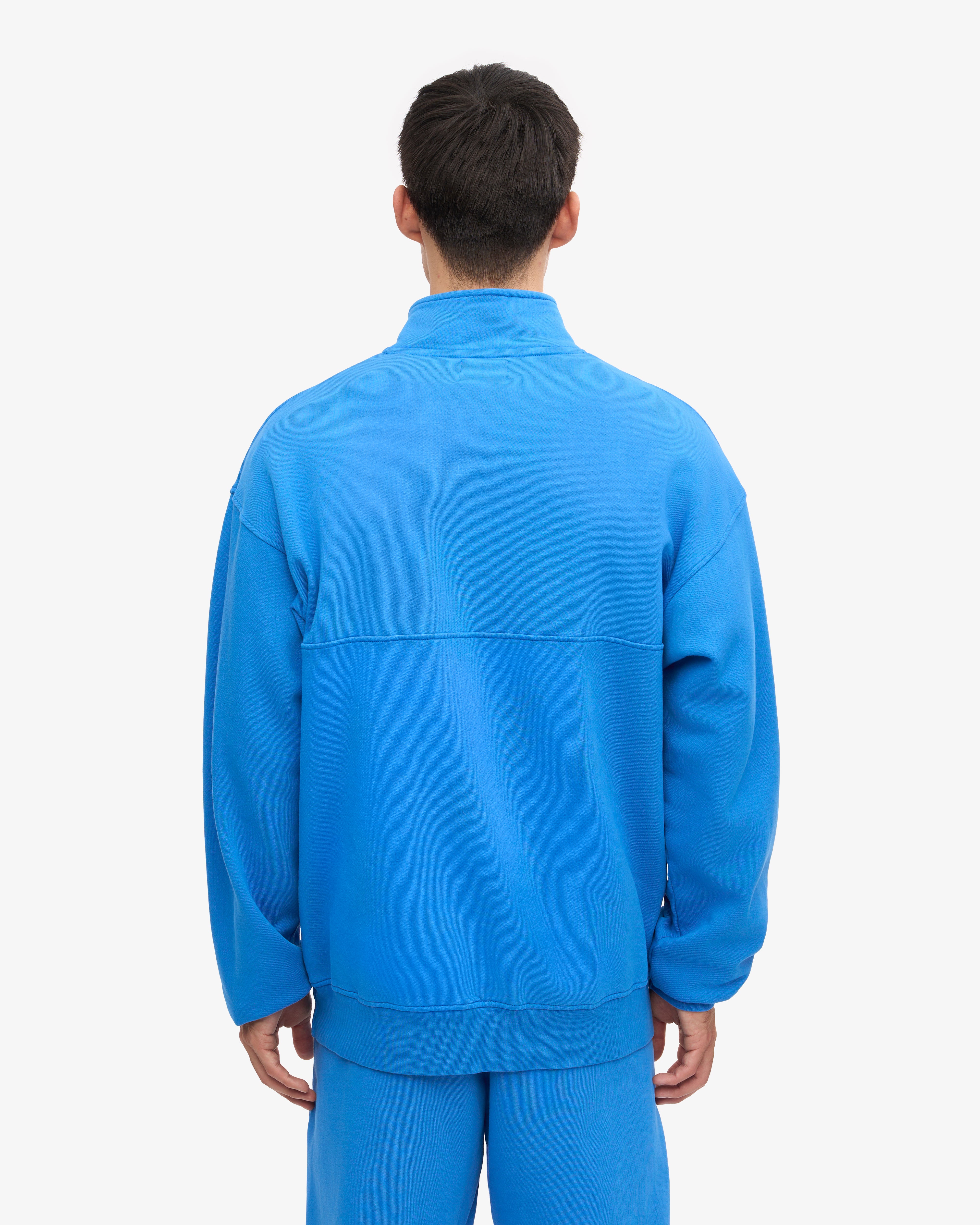 Organic Quarter Zip Sweatshirt for Men & Women | Soft & Comfortable Pacific Blue Pullover | Perfect for Outdoor Activities, Casual Wear & Layering