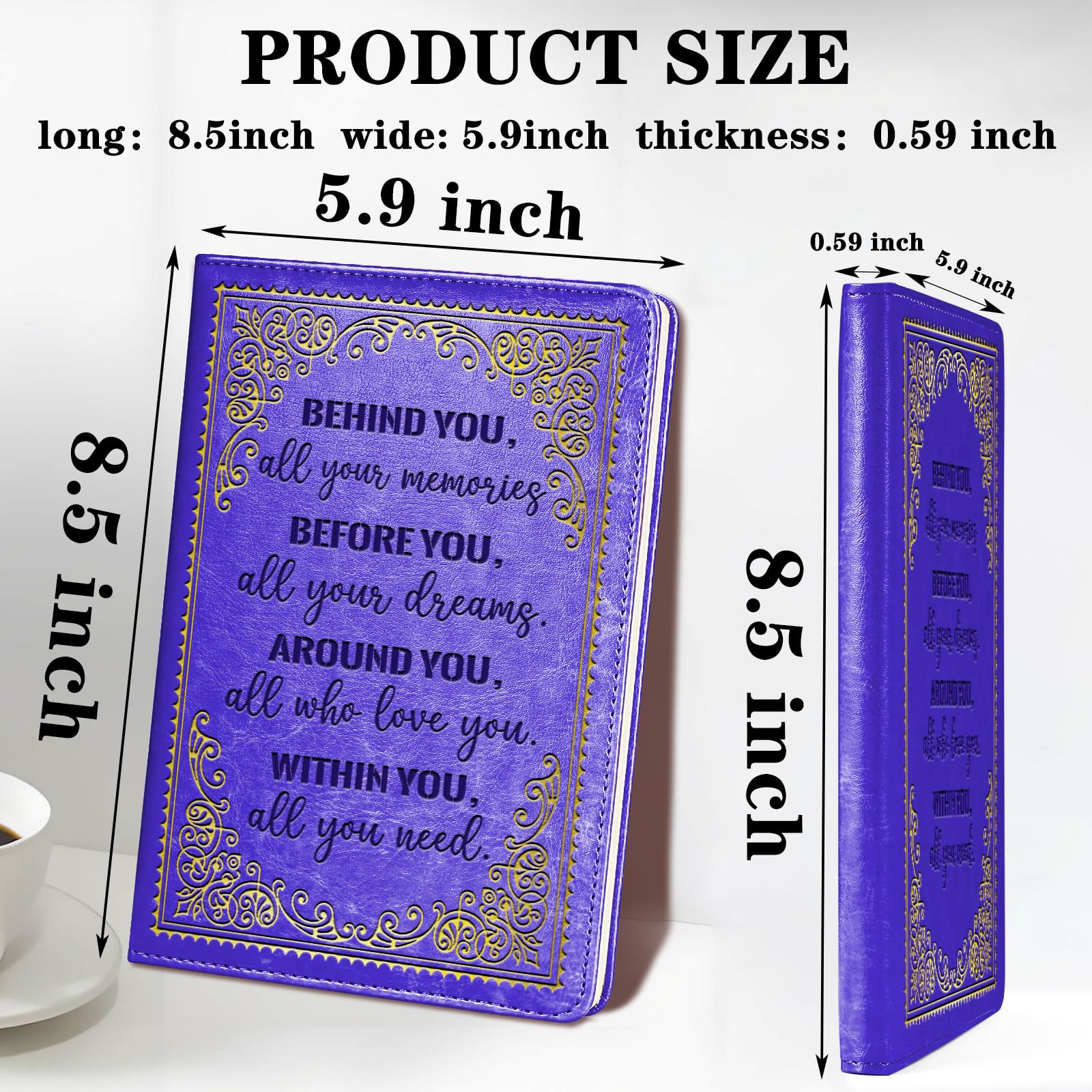 Inspirational Leather Journal - Graduation Gift, Lined Notebook for Memories, 1 Pack Purple - Perfect for Graduation, Appreciation Gifts & Personal Journaling