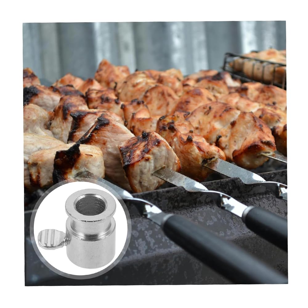 2Pcs Iron Grill Bushing Rotisserie Roller - Easy Clean Spit Rod Accessories for BBQ Grill - Heavy Duty Grilling Rod Bolts for Rotisserie Cooking - Perfect for Backyard BBQs, Camping & Outdoor Grilling