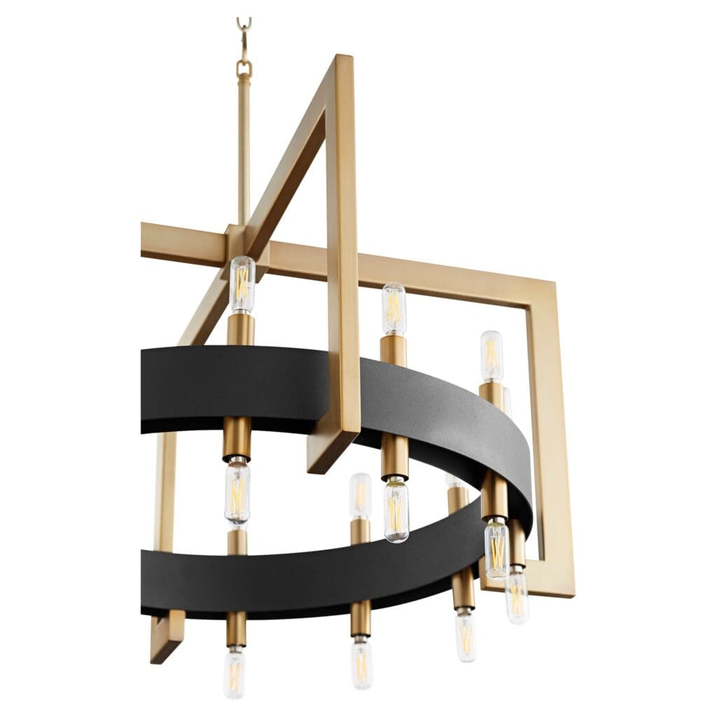 Cyan Design 11269 Archibald 24-Light Chandelier in Noir & Aged Brass - Elegant Dining Room Lighting for Modern & Traditional Interiors