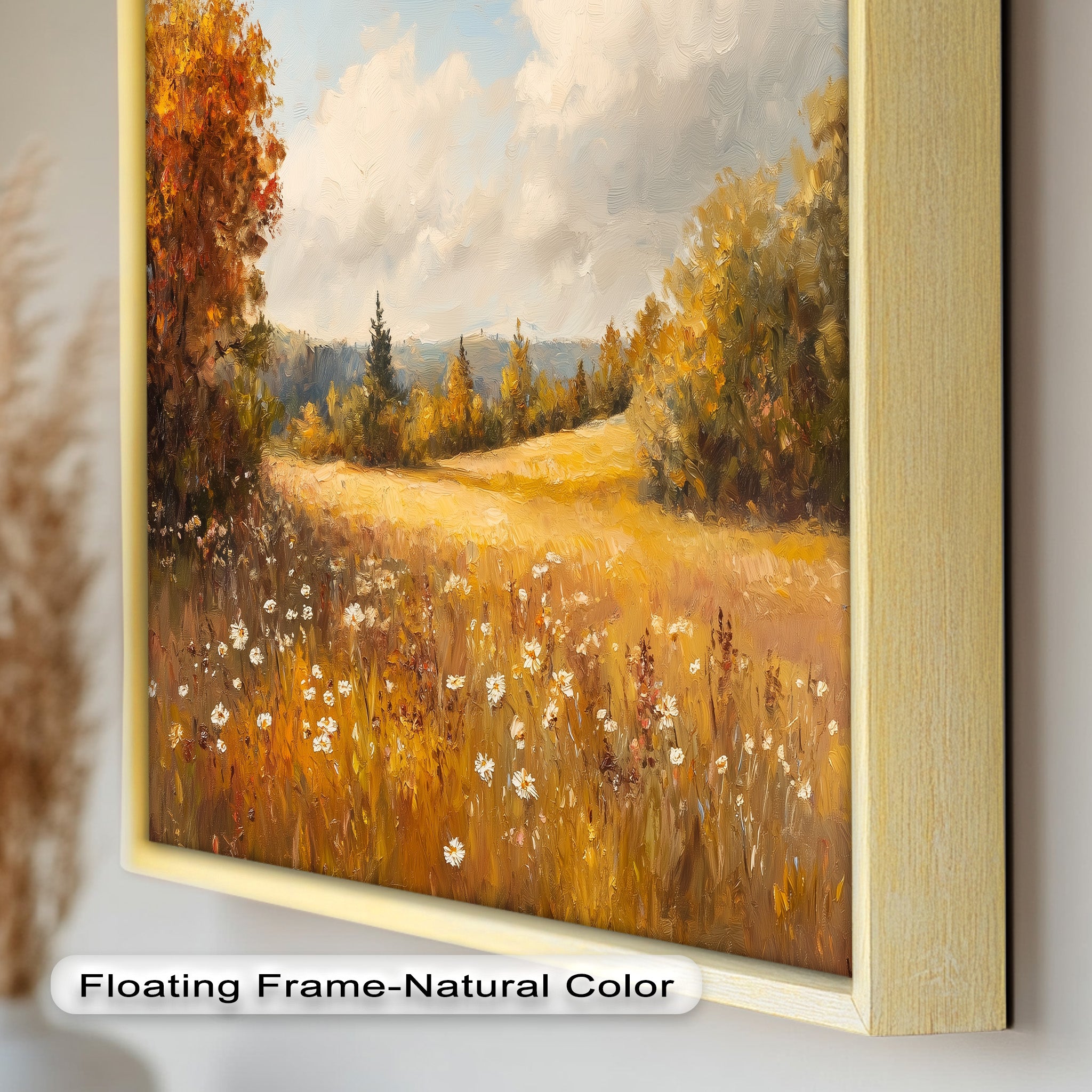 Autumn Landscape Oil Painting - Tranquil Fall Scenery Wall Art for Home Decor, Living Room, Office & Gift