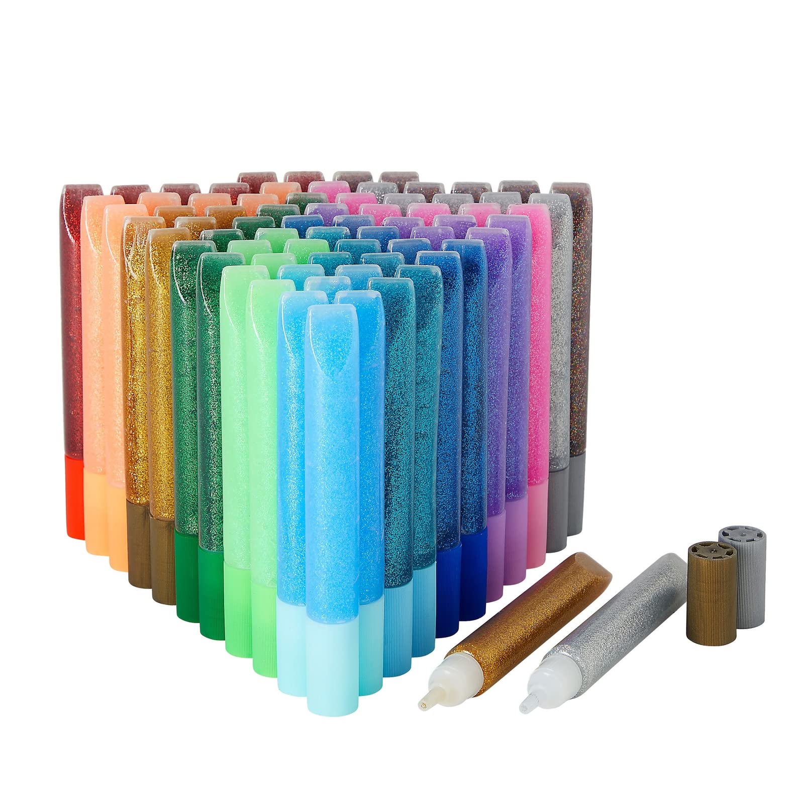 Bright Creations 72-Pack Rainbow Glitter Glue Pens (12 Vibrant Colors, 0.35 Oz) - Non-Toxic Glue for Kids Arts & Crafts, DIY Projects, Scrapbooking, Card Making & School Supplies - Perfect for Creative Projects & Holiday Decorations