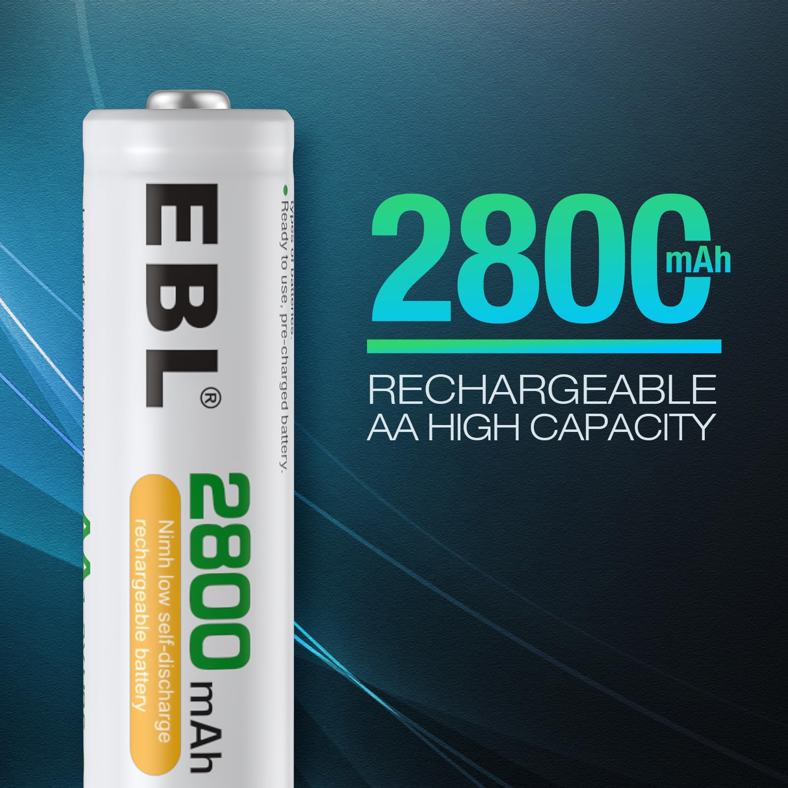 EBL Upgraded 8-Bay AA AAA Battery Charger with USB Ports & 8x 2800mAh Rechargeable AA Batteries - Fast Charging for Cameras, Game Controllers, Toys, and Home Electronics