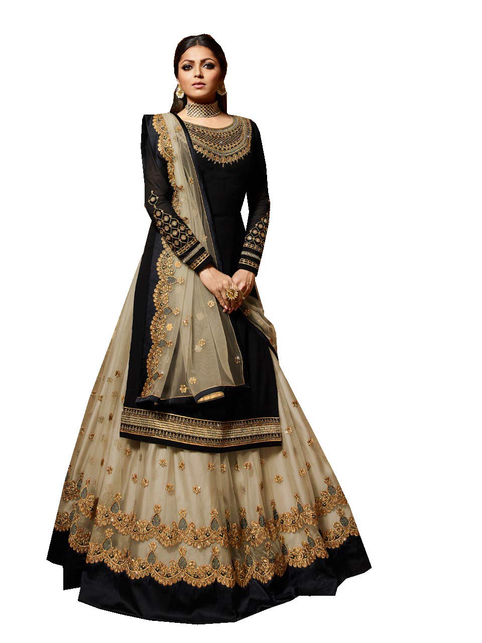 Delisa Elegant Indian Pakistani Eid Party Wear Georgette Straight Ghagra Salwar Suit for Women - Perfect for Festivals, Weddings & Special Occasions