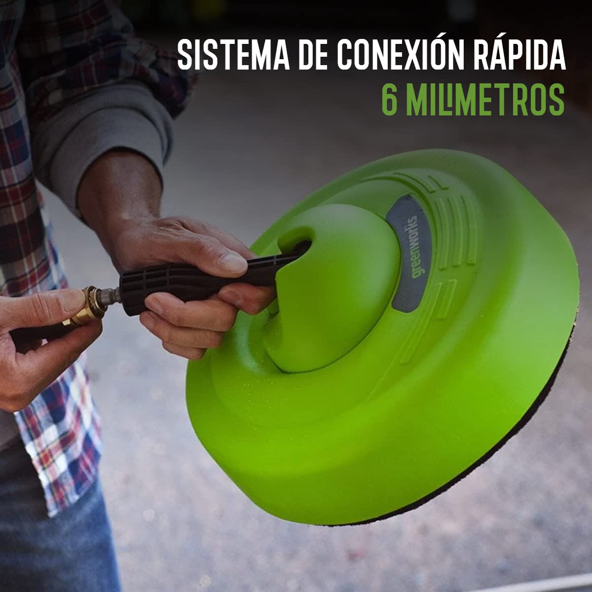 Greenworks 11 Inch Universal Pressure Washer Surface Cleaner Attachment - Perfect for Driveway, Deck, Patio & Sidewalk Cleaning