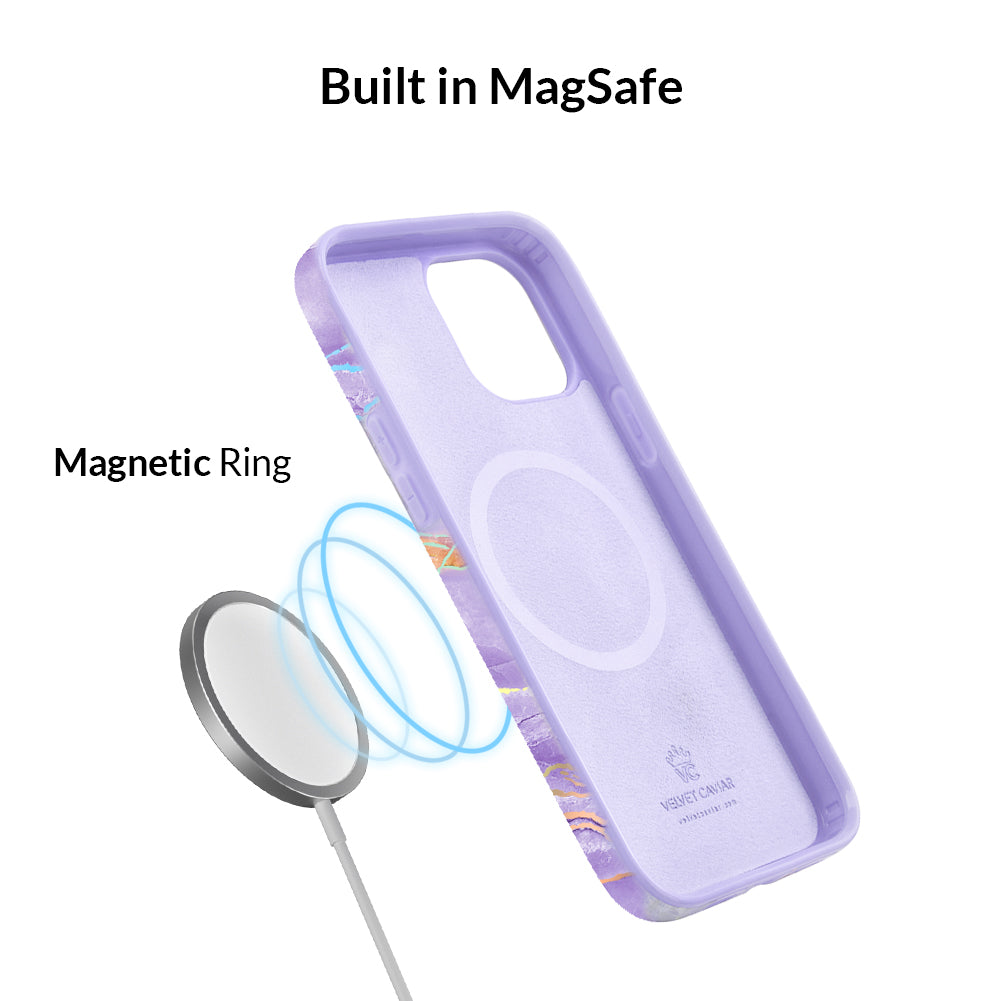 Purple Holographic Moonstone iPhone Case - Durable & Stylish Phone Cover for iPhone 13/14/15 Pro Max - Perfect for Everyday Use, Travel & Gift Giving