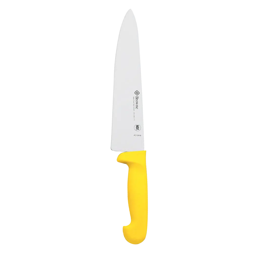 Premium Browne Cooks Knife 10-Inch (25.4cm) Professional Chef Knife - Yellow Handle for Kitchen, Slicing, Dicing & Food Prep - Ideal for Home Cooks & Professional Chefs