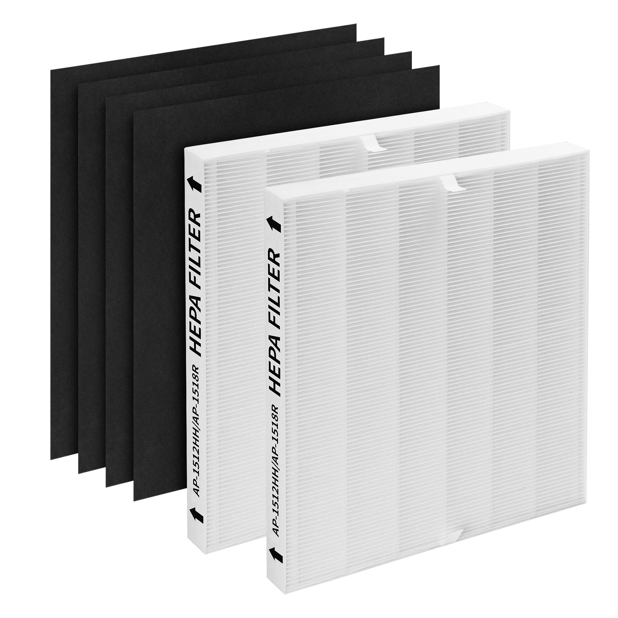 2-Pack AP-1512HH True HEPA Replacement Filters - Compatible with Coway AP-1512HH Mighty Air Purifier, Includes 4 Extra Carbon Filters (Part# 3304899) - Perfect for Home, Office & Allergy Relief