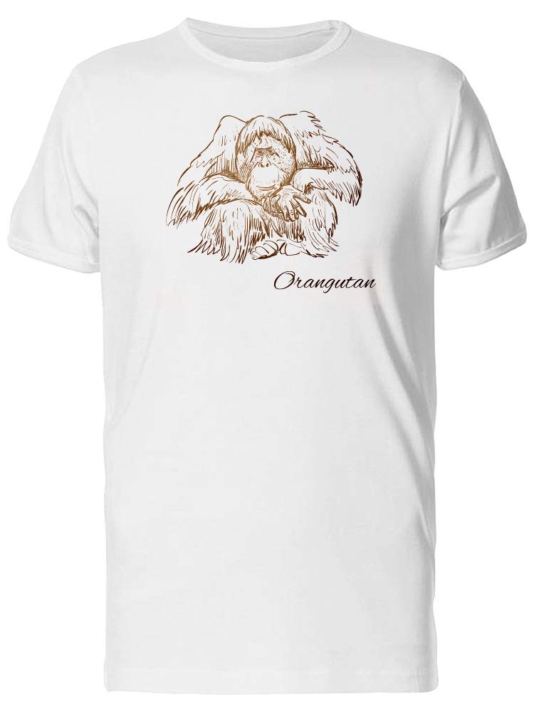 Orangutan Brown Ink Graphic T-Shirt for Men | Soft Cotton Casual Tee | Perfect for Streetwear, Outdoors & Everyday Wear