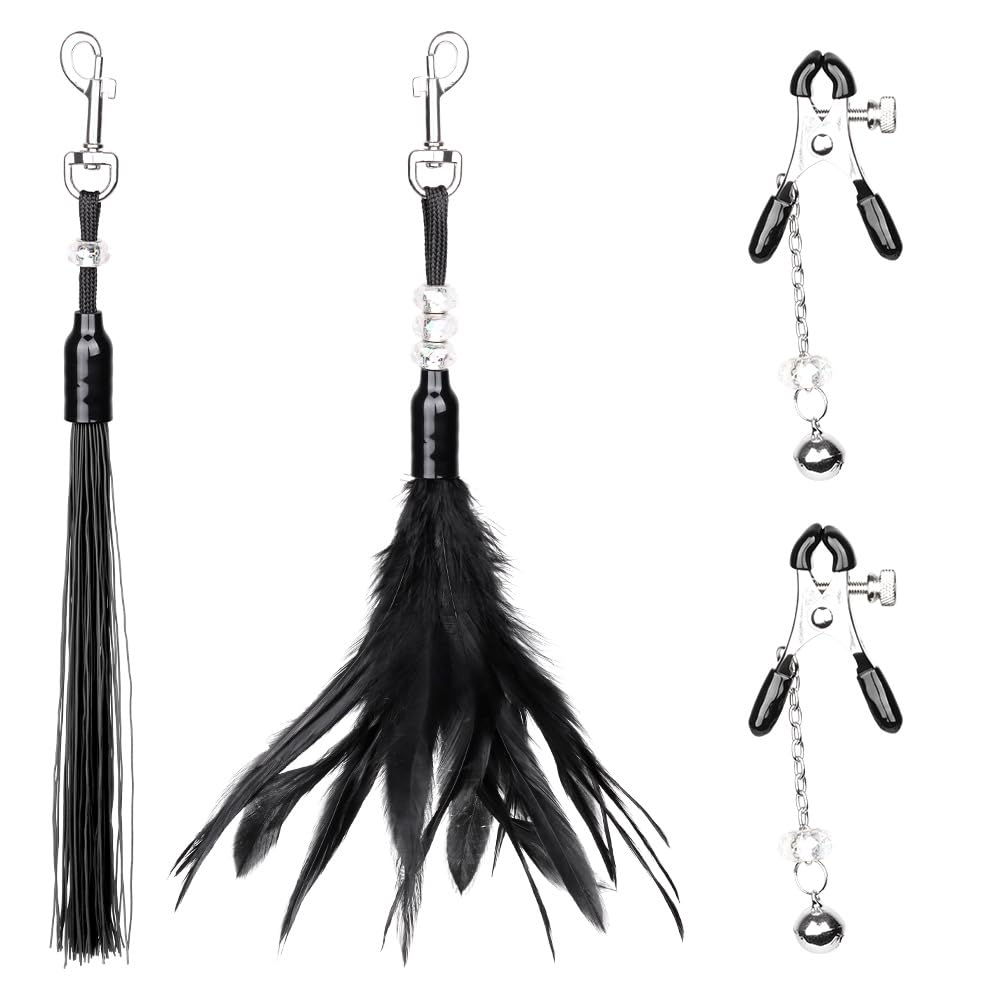 5pcs Feather Tickler Adult Sensory Toys - Soft BDSM Tickler for Couples, Women & Cosplay - Perfect for Romantic Nights, Foreplay & Sensory Play Gifts