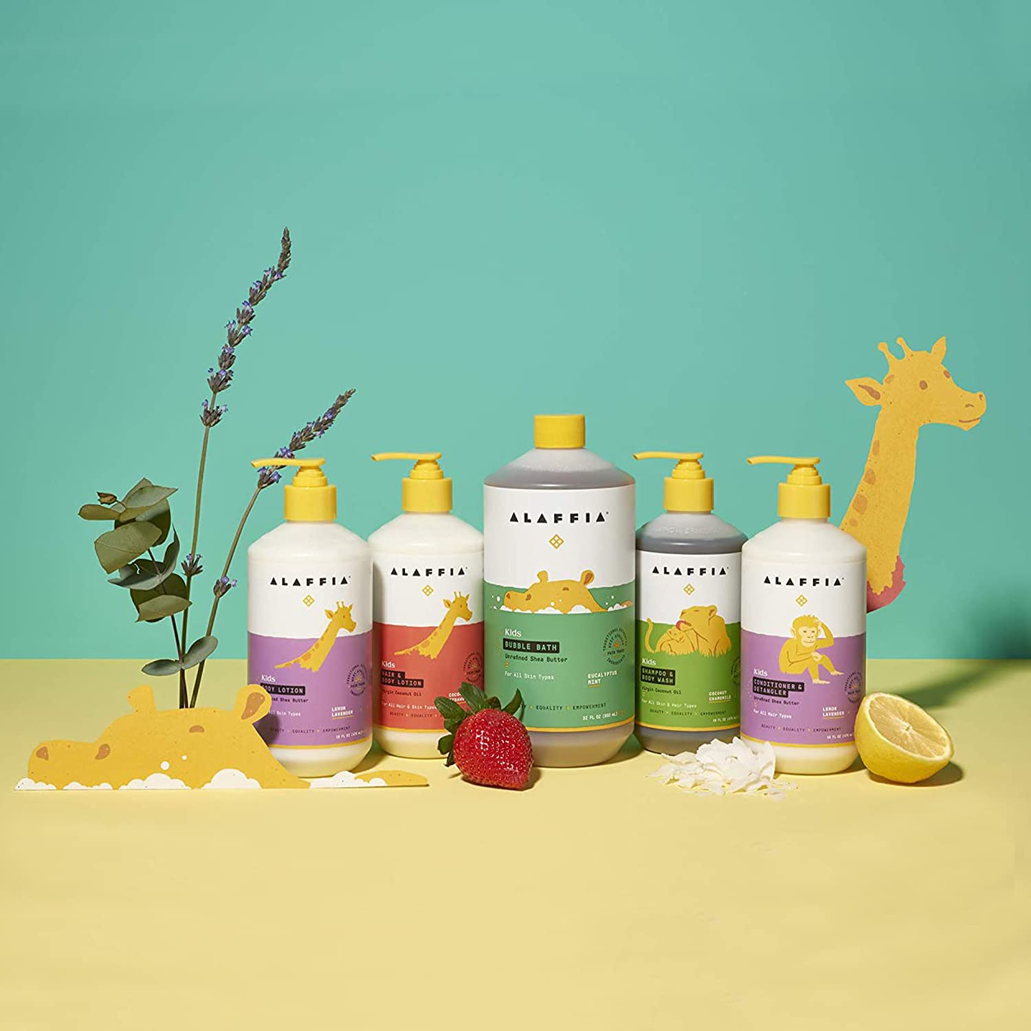 **Alaffia Gentle Baby & Kids Shampoo & Body Wash with Shea Butter, Neem & Coconut Oil – Fair Trade, Lemon Lavender Scent – Softens Hair & Skin – Perfect for Bath Time & Sensitive Skin Care**