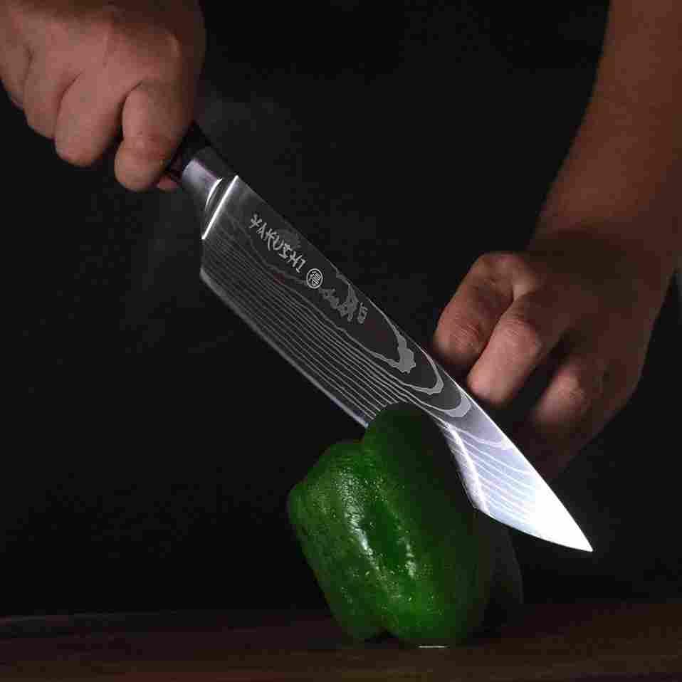 Yakushi™ Classic Chef Knife - 8 Inch Professional Kitchen Knife for Cooking, Slicing, Dicing - High Carbon Stainless Steel Blade with Ergonomic Handle - Perfect for Home Chefs & Professional Kitchens