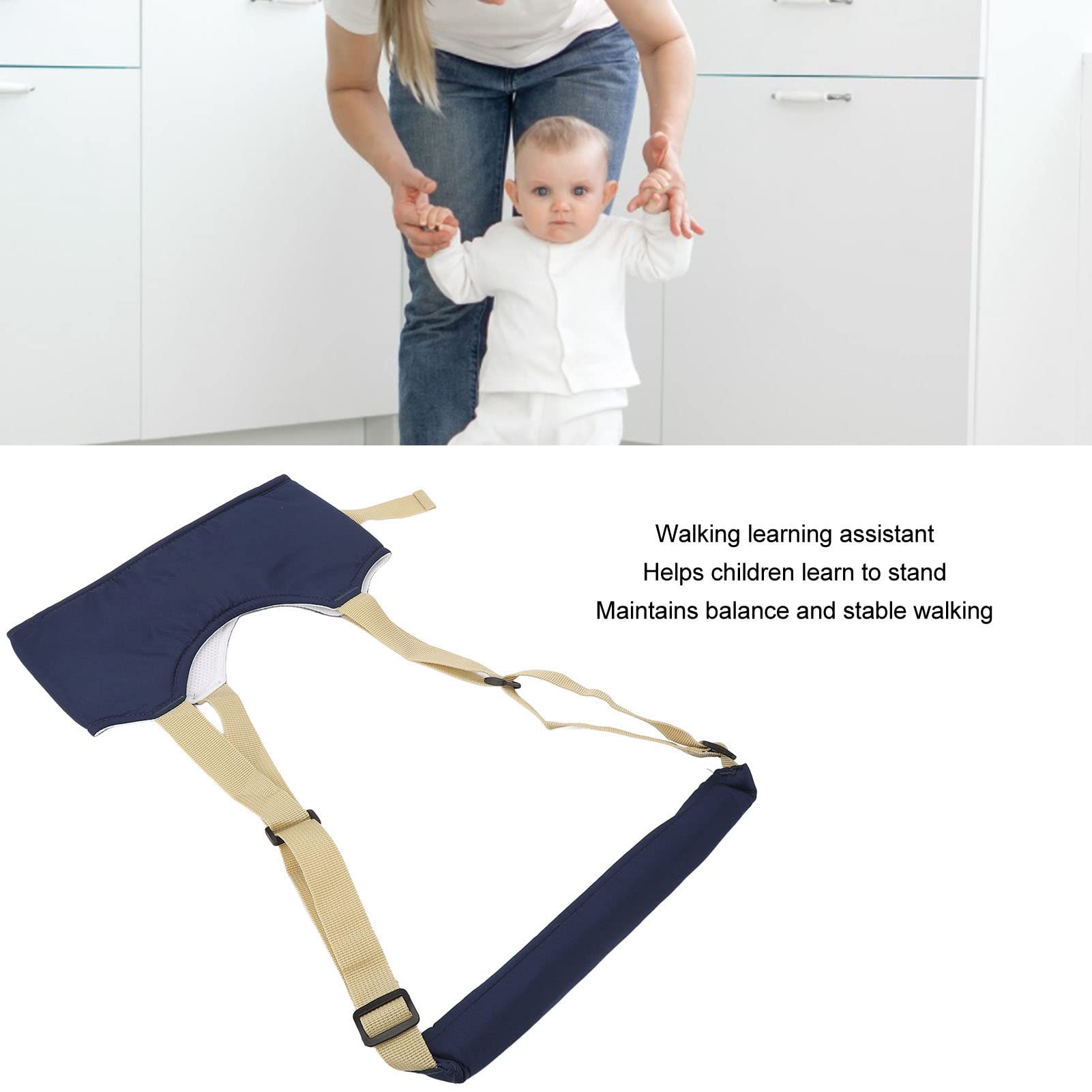 **Adjustable Soft Breathable Baby Walking Harness for Toddlers 7-24 Months - Safe & Comfortable Infant Walker Helper (Dark Blue) - Perfect for Learning to Walk, Outdoor Adventures & Travel**