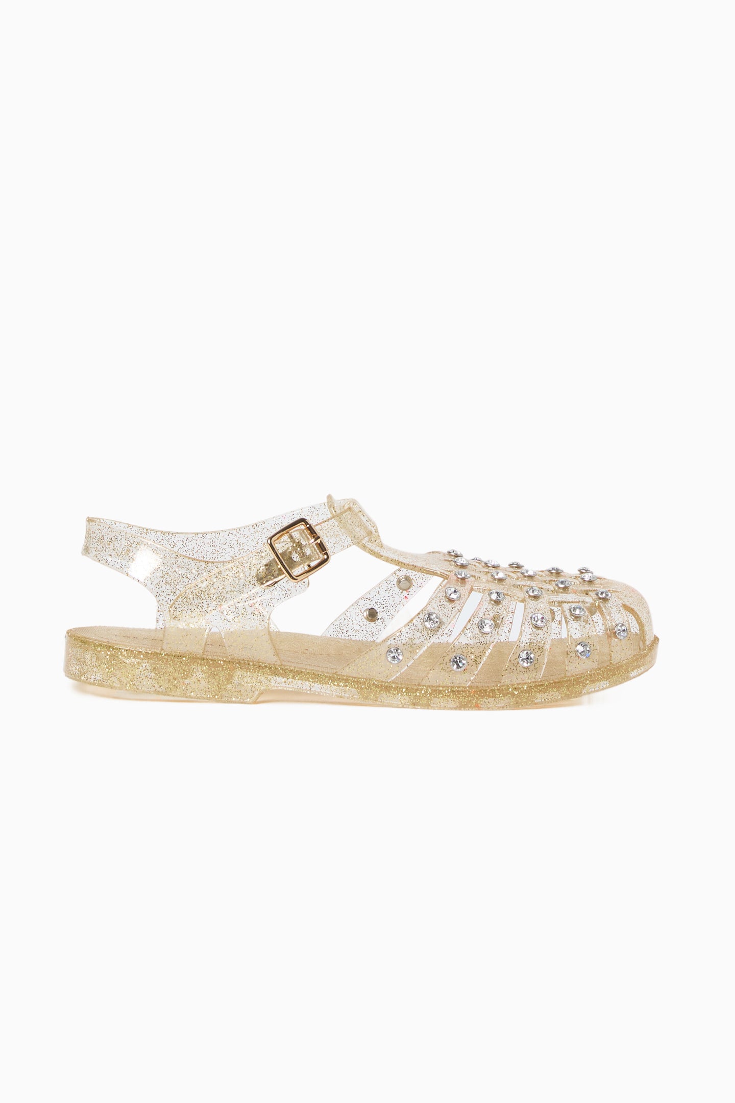 Loeffler Randall Rhinestone Jelly Sandals for Women - Sparkly Clear Plastic Summer Slides with Crystal Embellishments | Perfect for Beach, Pool Parties & Casual Outings