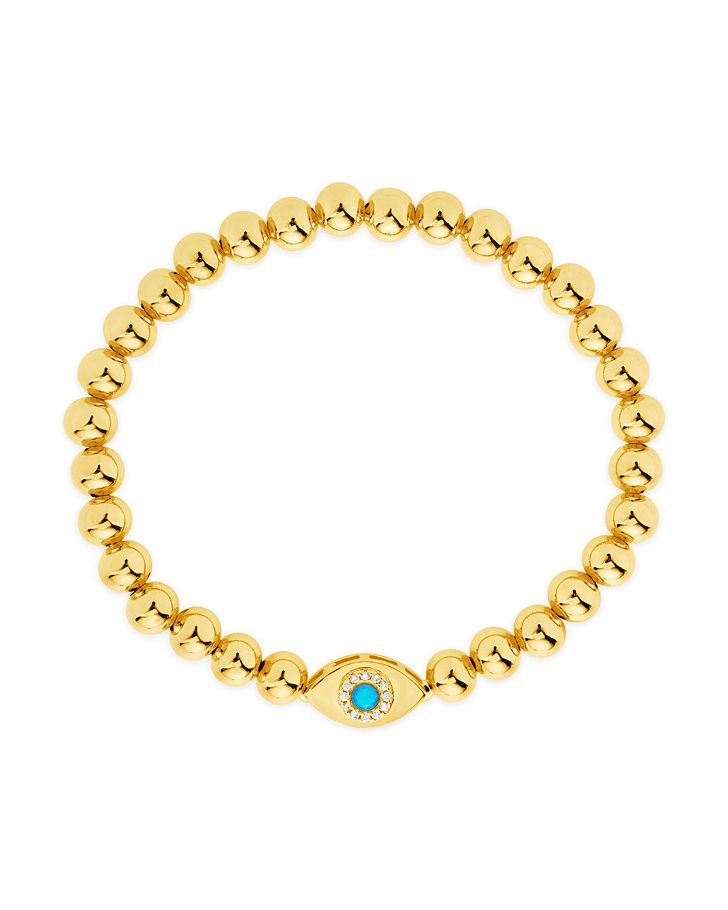 Davey Opal & CZ Evil Eye Beaded Bracelet for Women - Handmade Adjustable Protection Jewelry for Good Luck, Spiritual Healing & Positive Energy | Perfect for Gifts, Meditation & Everyday Wear