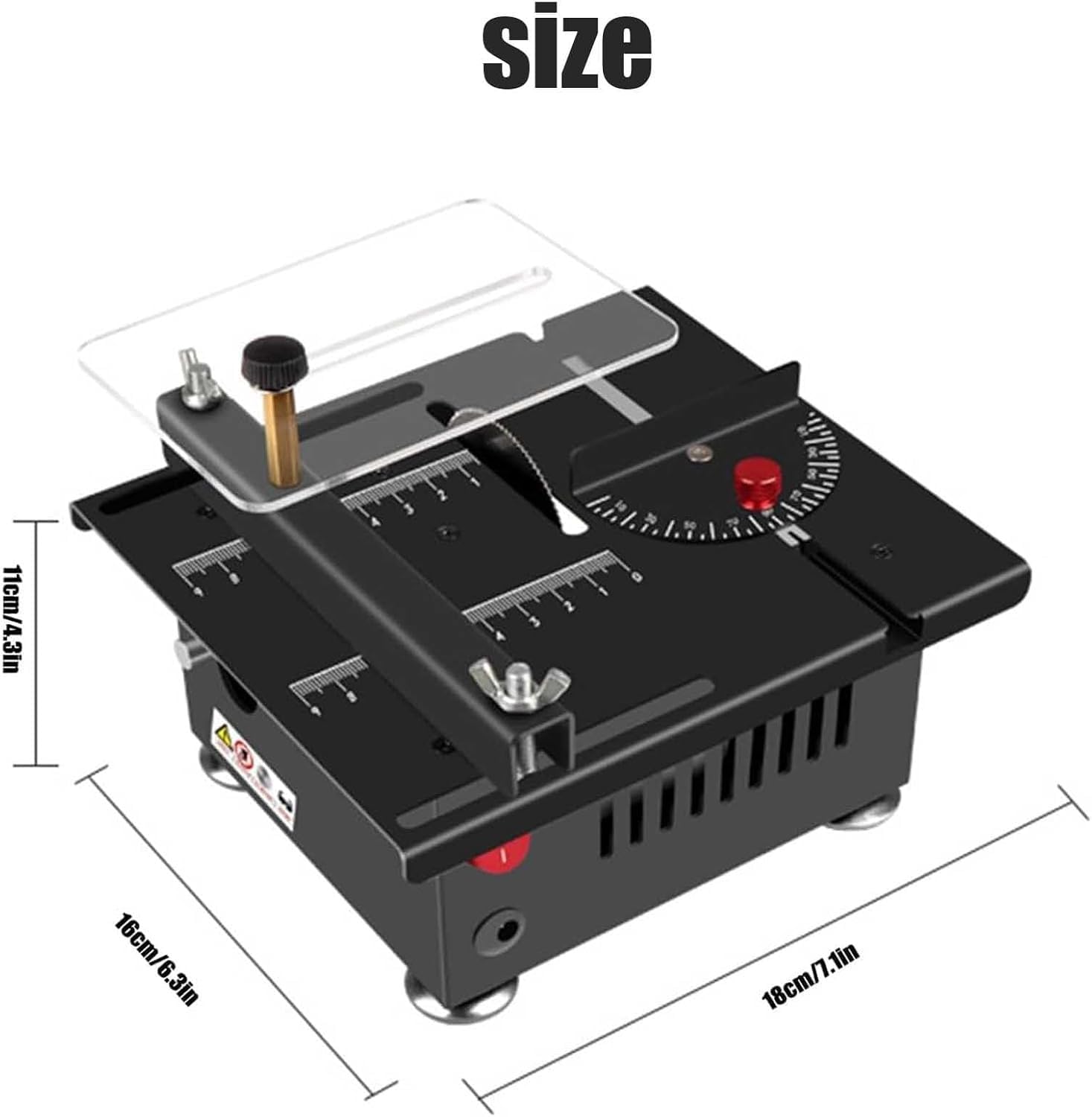 7-Speed Adjustable Mini Table Saw with 1/2