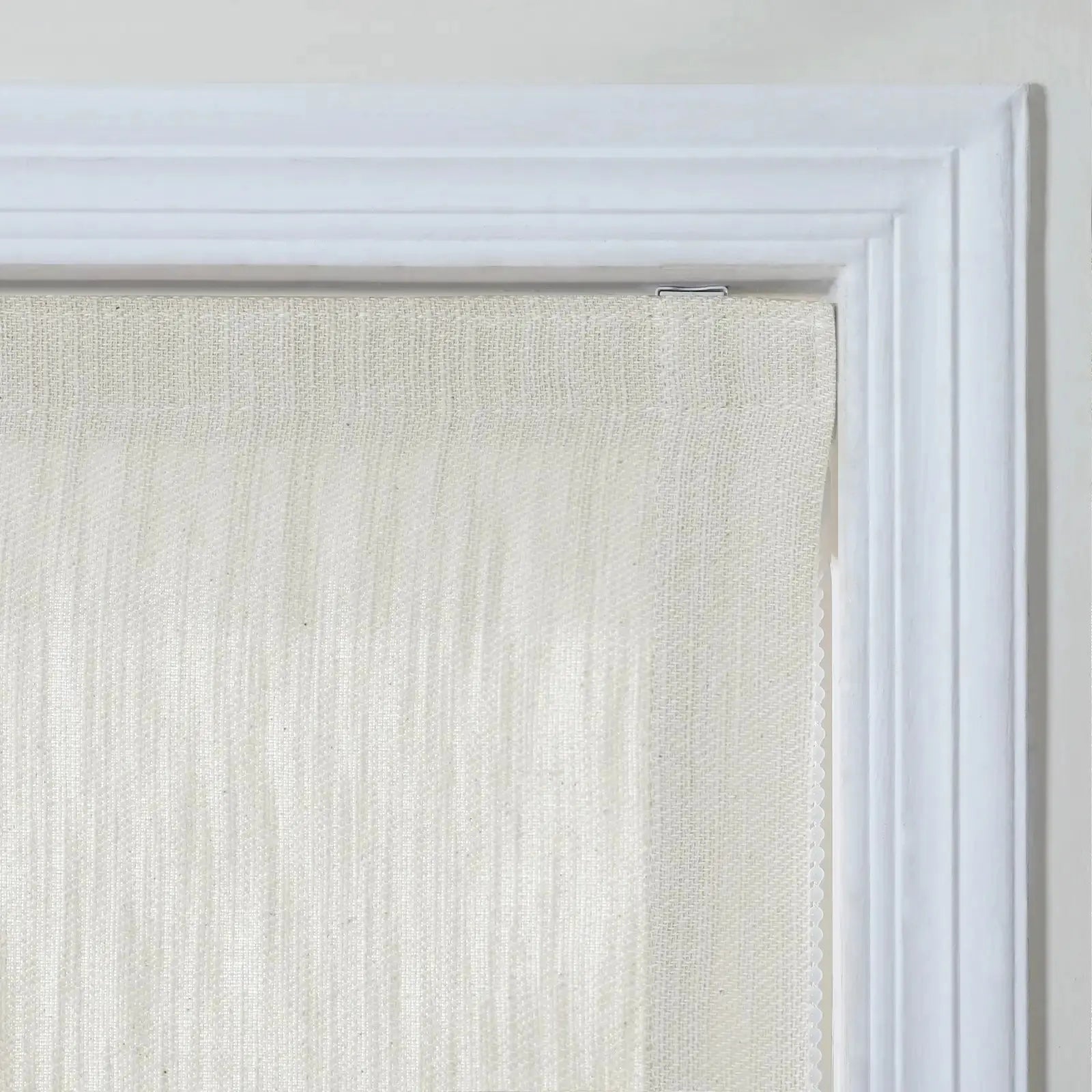 Cloe Cotton Blend Roman Shade with Cord Lift - Blackout Window Treatment for Bedroom & Living Room