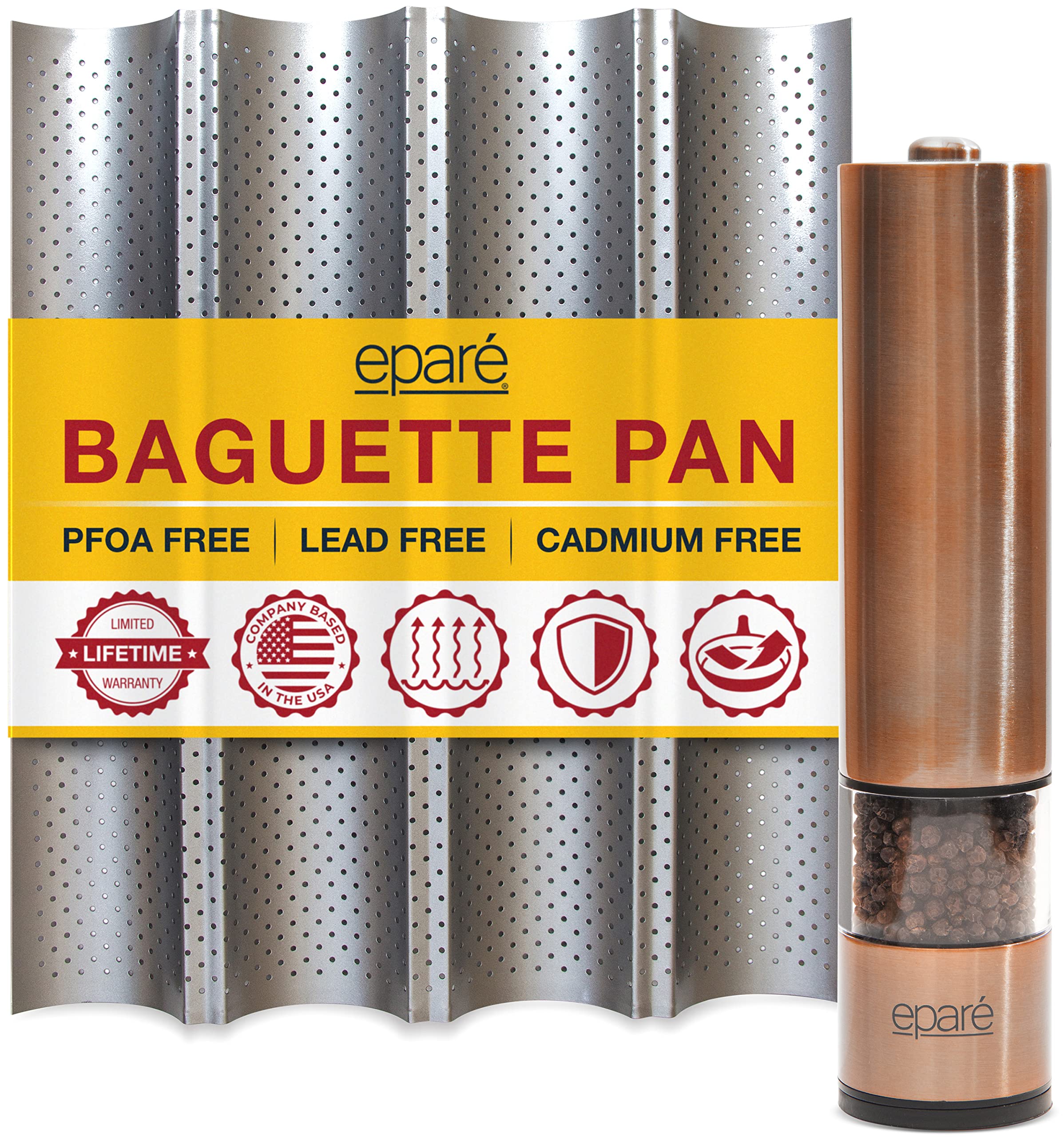 Premium Copper Electric Salt and Pepper Grinder Set with 15