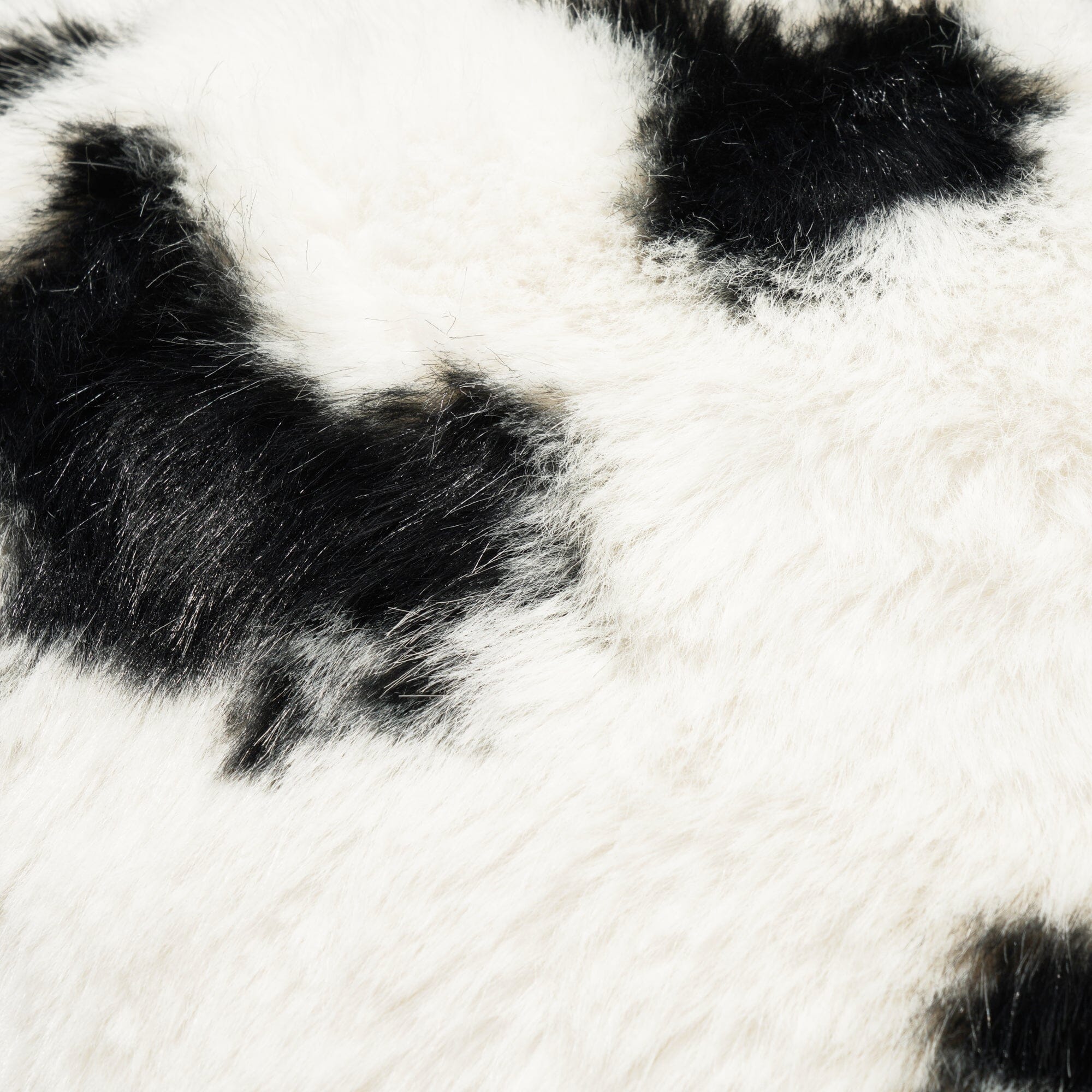 Premium Faux Fur Cushion Cover 18x18 Inches - Soft White & Black Decorative Pillow Case for Sofa, Bed, Living Room - Cozy Home Decor Accessory