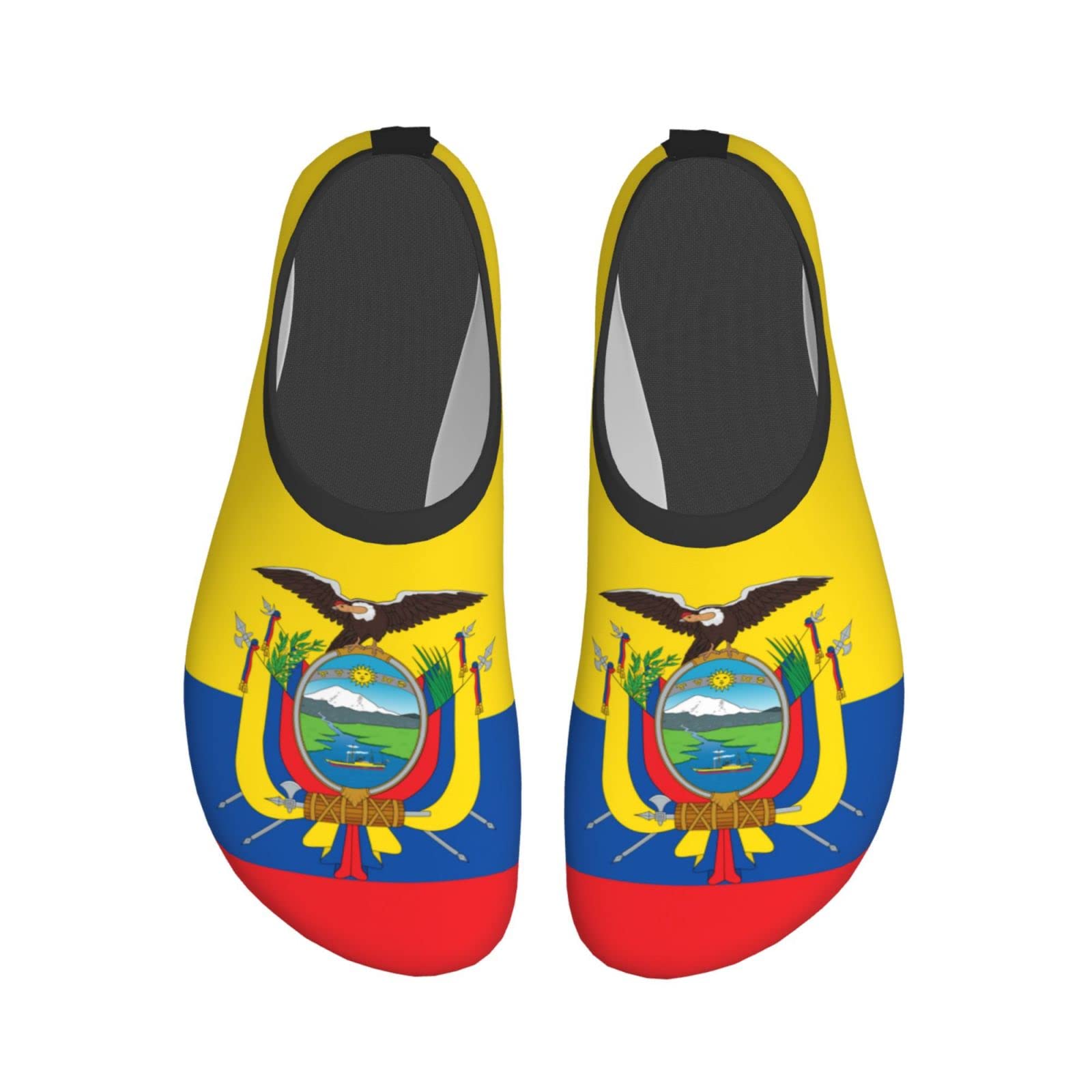 **Ecuadorian Flag Water Shoes for Men & Women - Quick-Dry Aqua Socks for Outdoor Swimming, Beach, Pool, Kayaking & Water Sports - Non-Slip Sole for Safety**