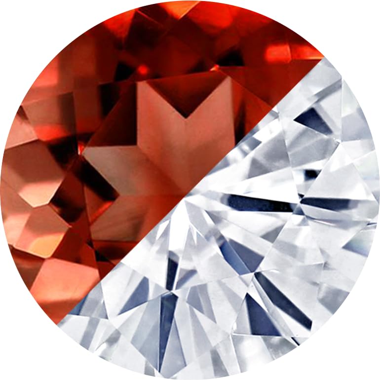 Garnet - White Moissanite