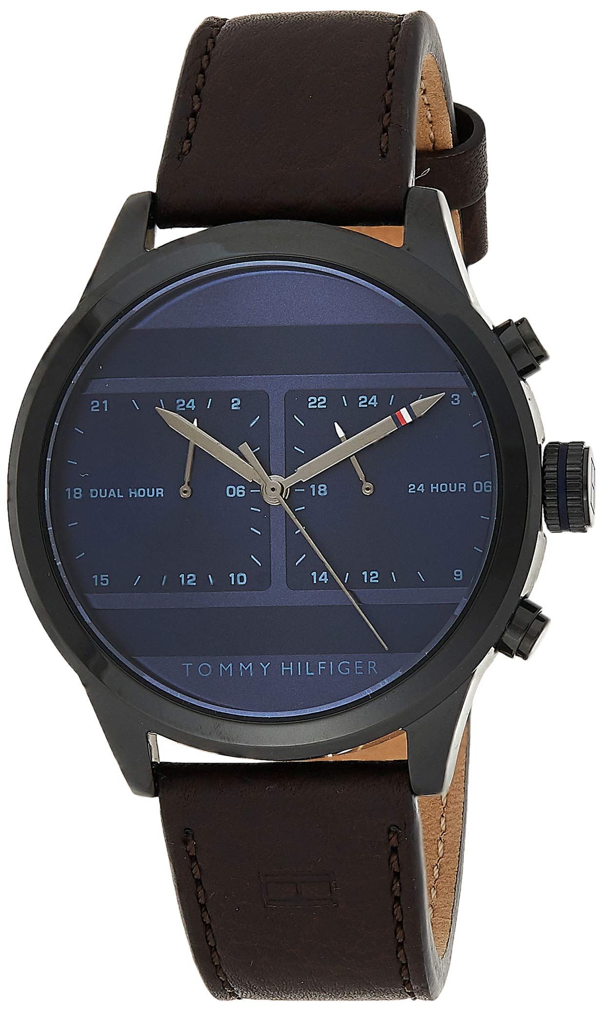 Tommy Hilfiger Men's Brown Leather Strap Watch 1791593 - Classic Casual & Business Timepiece for Everyday Wear