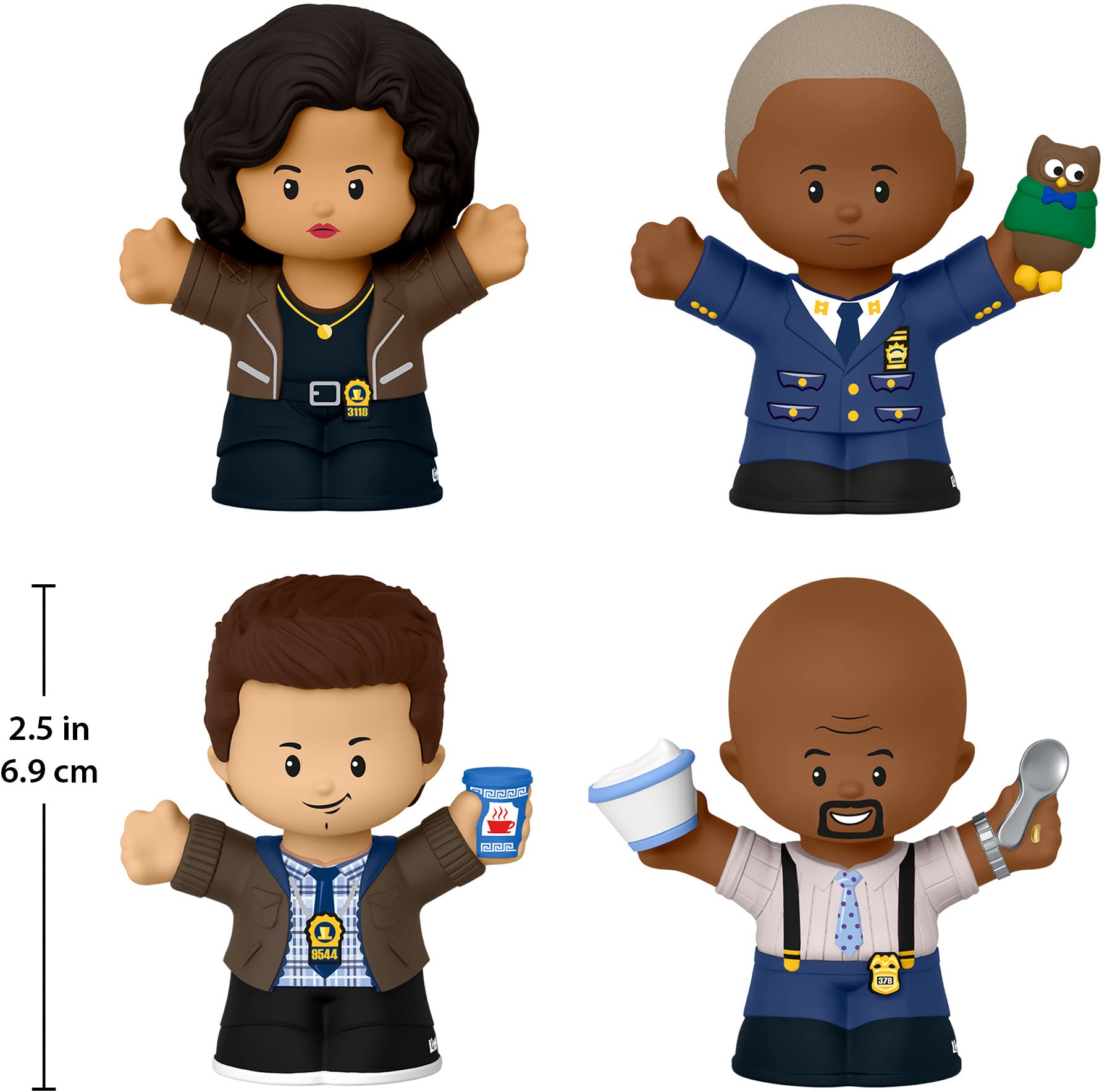 Brooklyn Nine-Nine TV Series Little People Collector's Edition Set - 4 Figures in Display Case for Adults & Fans | Perfect for Home Decor, Office Display & Gifts