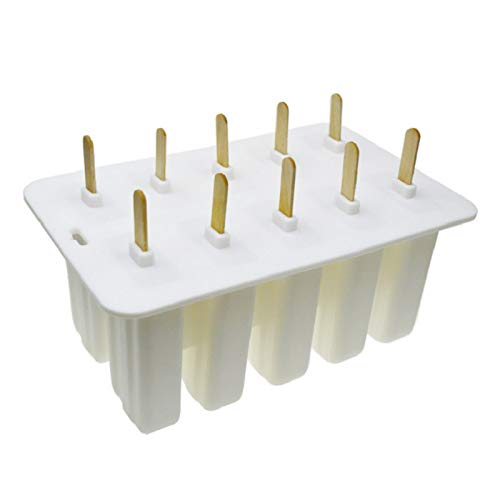 Reusable Popsicle Molds Set of 10 - Dishwasher Safe Ice Cream Makers for DIY Treats at Home