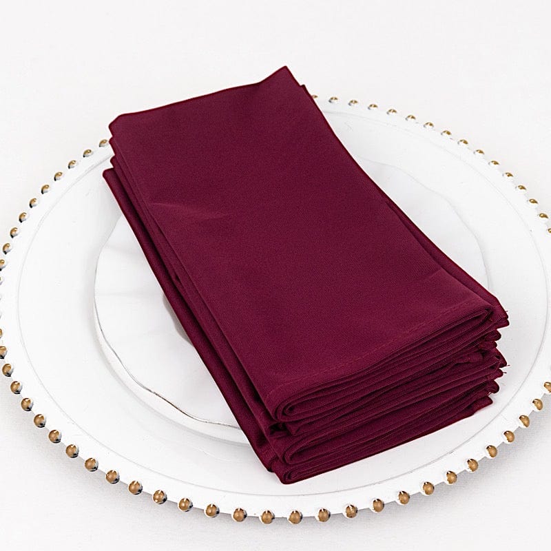 5 Premium 20x20 Inch Scuba Polyester Dinner Napkins - Soft & Absorbent for Fine Dining, Weddings & Formal Events