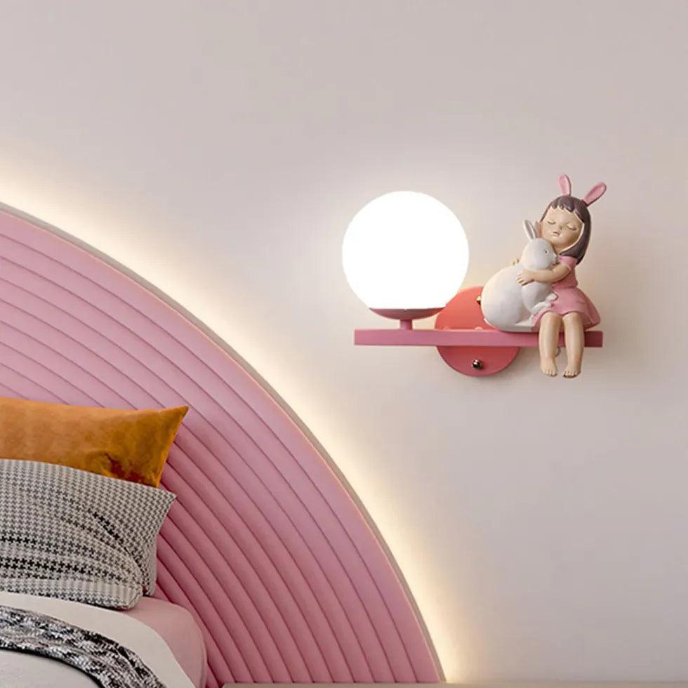 Pink LED Wall Light for Bedroom - Dimmable Night Light with Remote Control, Perfect for Kids Room, Nursery, Hallway & Home Decor