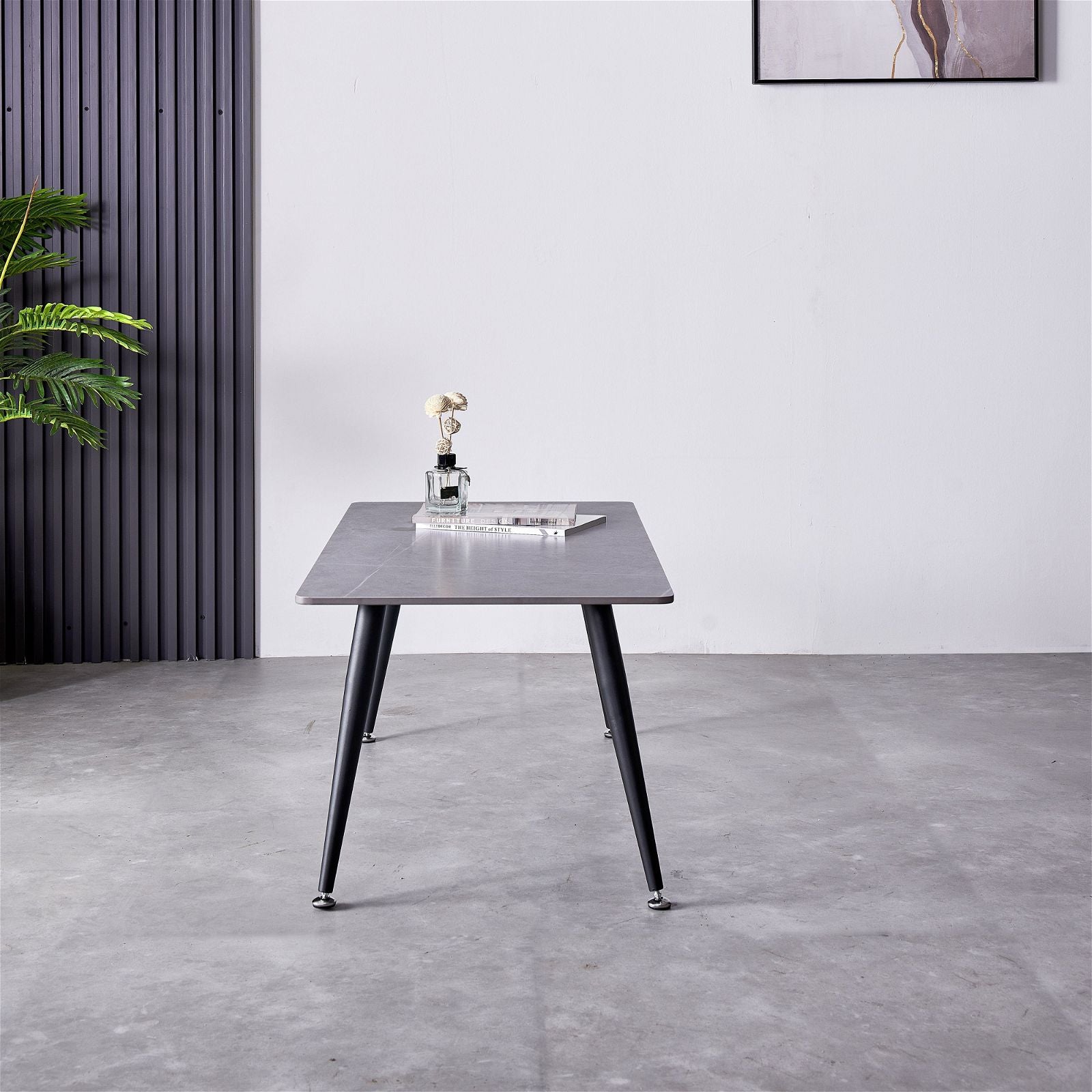 Criterionâ¢ Modern Grey Sintered Stone Coffee Table with Sturdy Metal Legs - Perfect for Living Room, Lounge & Office Decor