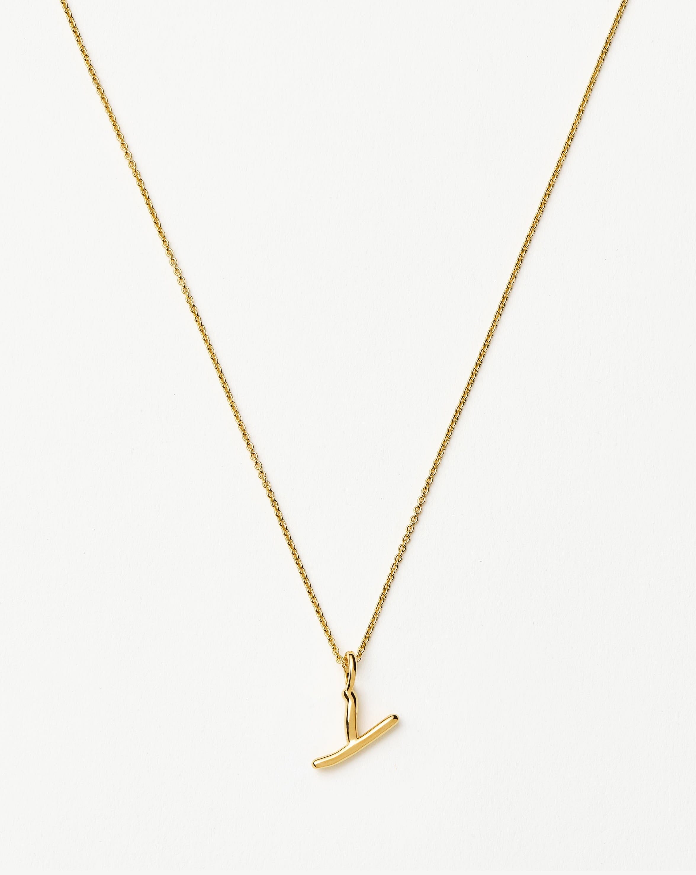 Curly Molten Mini Initial Necklace - Personalized 18k Gold Vermeil Jewelry for Women | Elegant Gift for Birthday, Anniversary & Everyday Wear