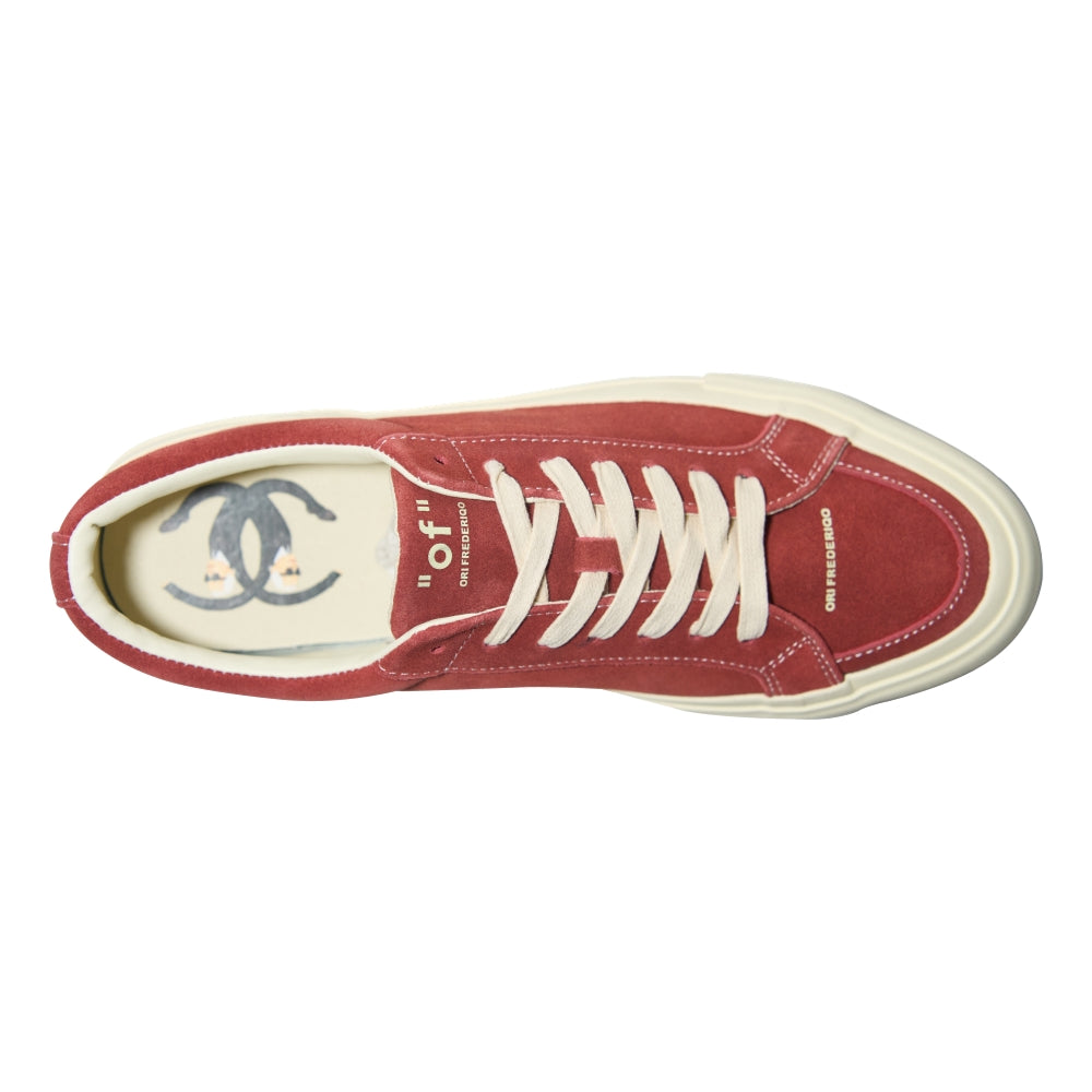 ORI FREDERIQO Casual Canvas Shoes for Men - Comfortable Red Sneakers for Walking, Running & Everyday Wear
