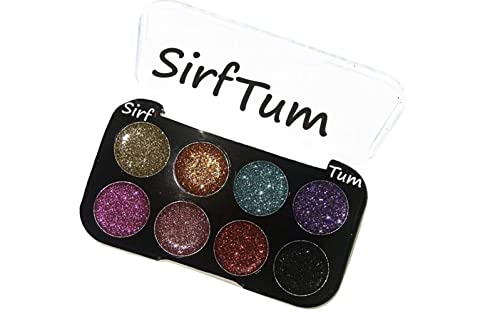 8 Color Glitter Eyeshadow Palette - Vibrant Multicolor Eye Makeup for Party & Festival - Long Lasting Shimmer Cosmetic Set (16g) | Perfect for Night Out, Halloween & Special Occasions