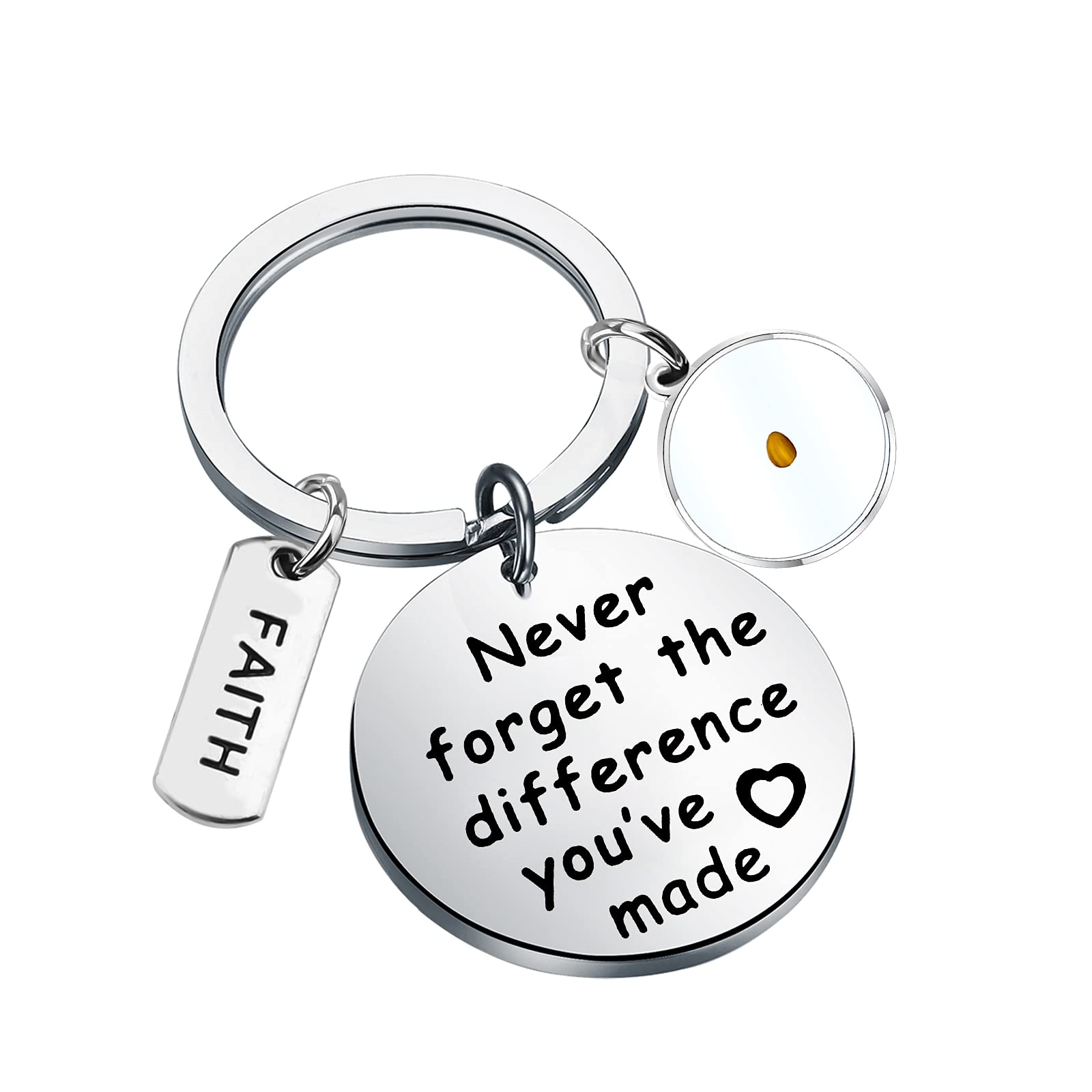 MYOSPARK Mustard Seed Keychain - Christian Religious Gift with Inspirational Message 'Never Forget The Difference You’ve Made' - Perfect for Baptisms, Weddings, Bible Study Groups & Daily Encouragement