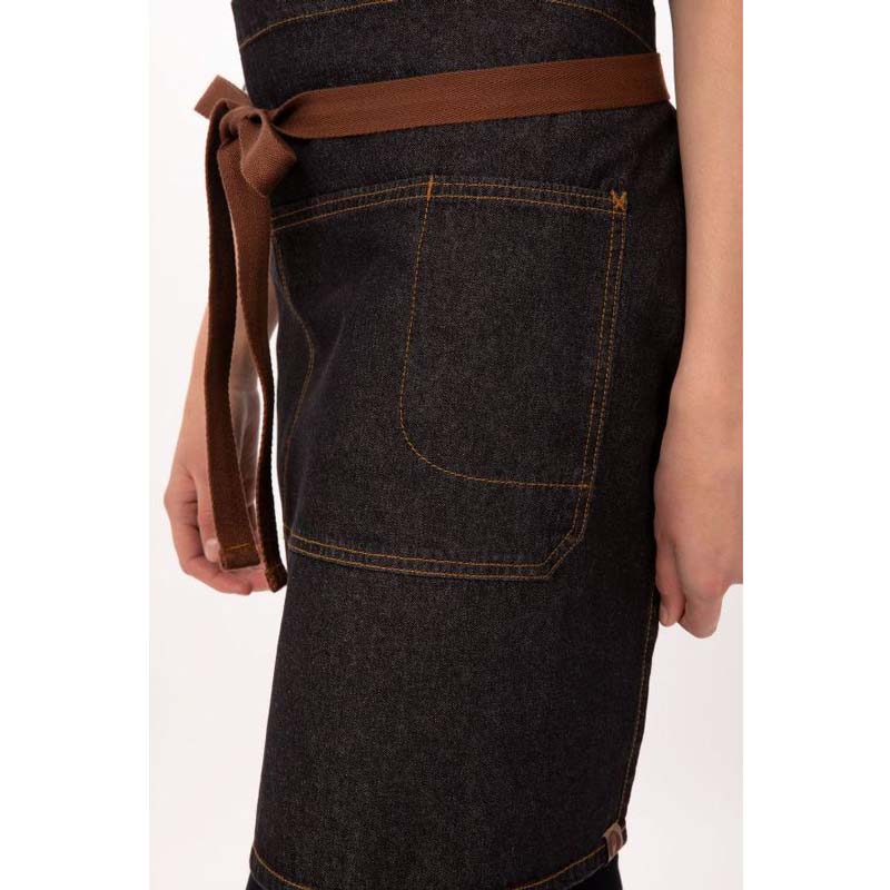 Chef Works AW048BLK Memphis Half Bistro Apron - Black Professional Kitchen Apron (28.5