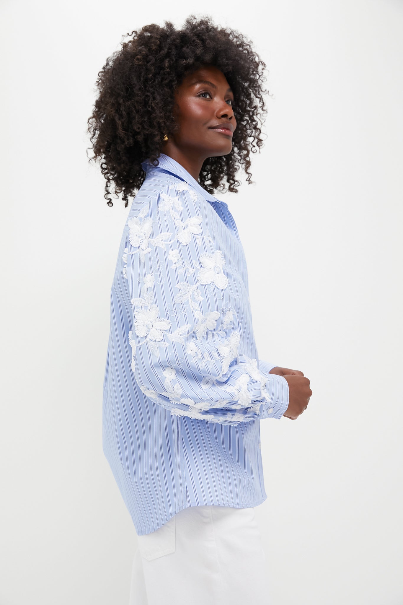 Blue Stripe Embroidered Carolina Button Down Shirt for Men - Perfect for Casual Wear, Office & Outdoor Activities